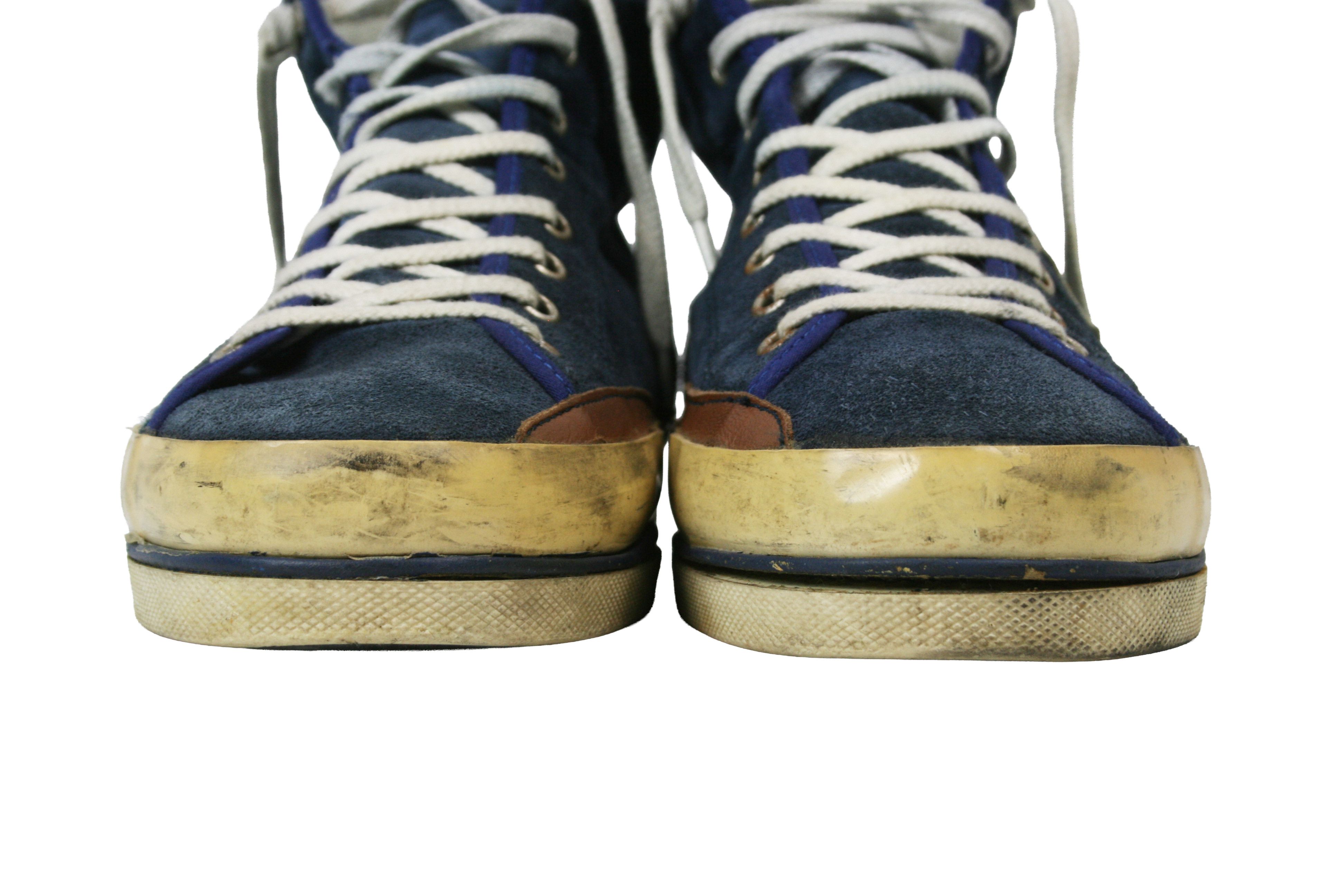 Philippe Model PRSX Suede Grunge Distressed High Top Sneakers Size US 8 / EU 41 - 4 Thumbnail