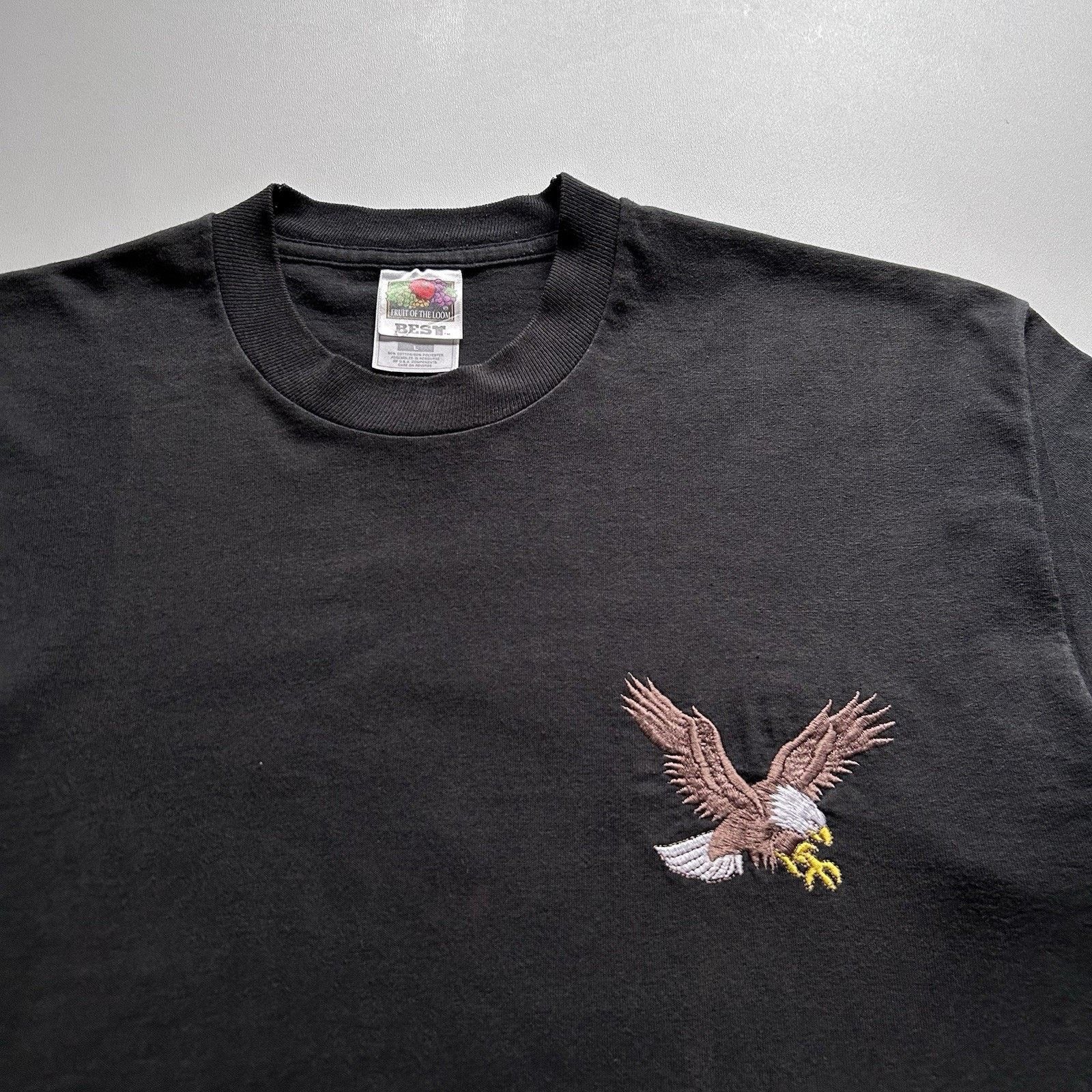 Fruit Of The Loom × Vintage Vintage American Bald Eagle T Shirt Large 90s Animal Art Size US L / EU 52-54 / 3 - 2 Thumbnail