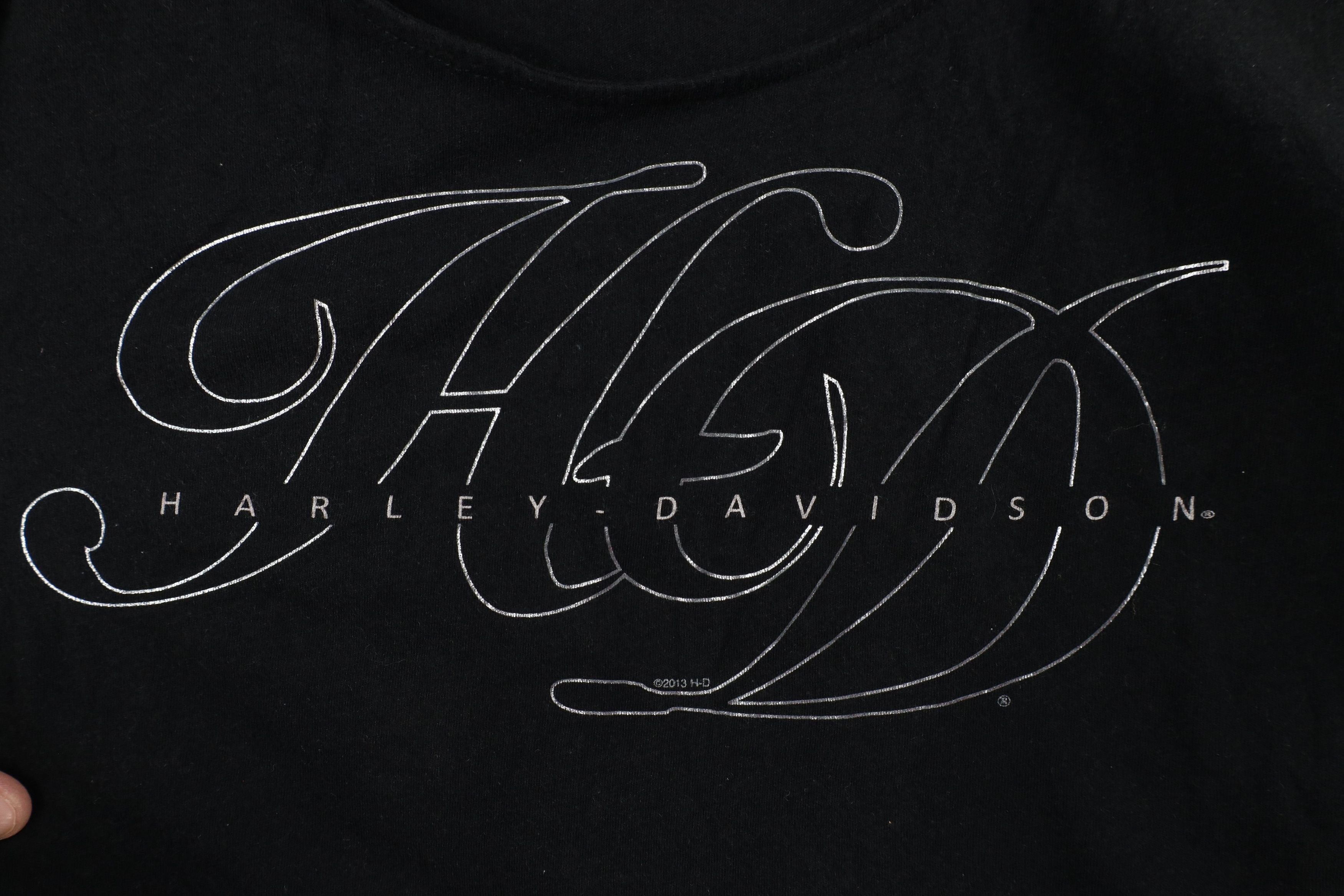 Harley Davidson × Vintage Vintage Y2K Harley Davidson Tribal Scoop Neck T-Shirt Size L / US 10 / IT 46 - 4 Thumbnail