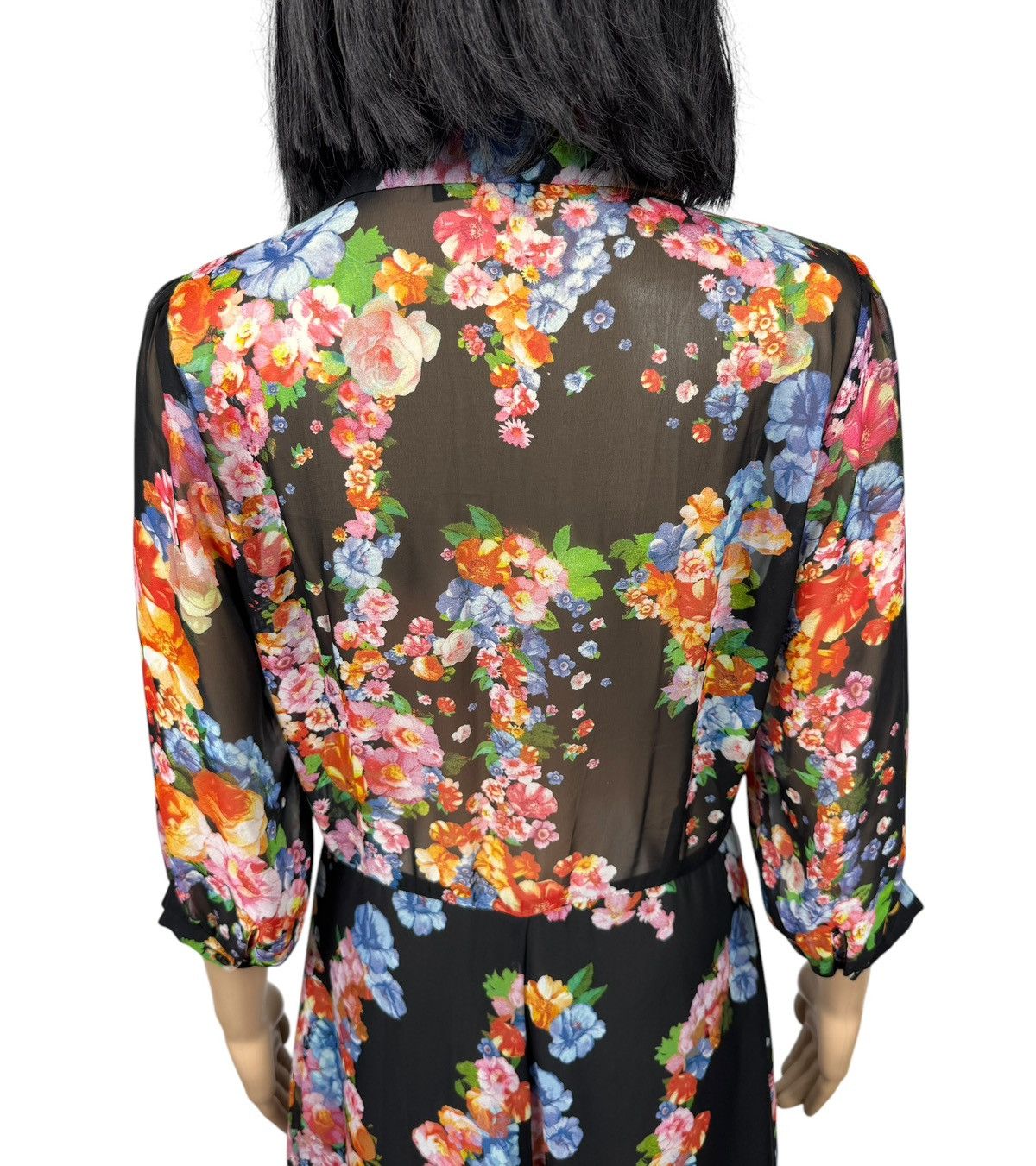 Designer Ulyana Sergeenko Maxi Dress Floral Printed Mesh size L Size L / US 10 / IT 46 - 9 Thumbnail