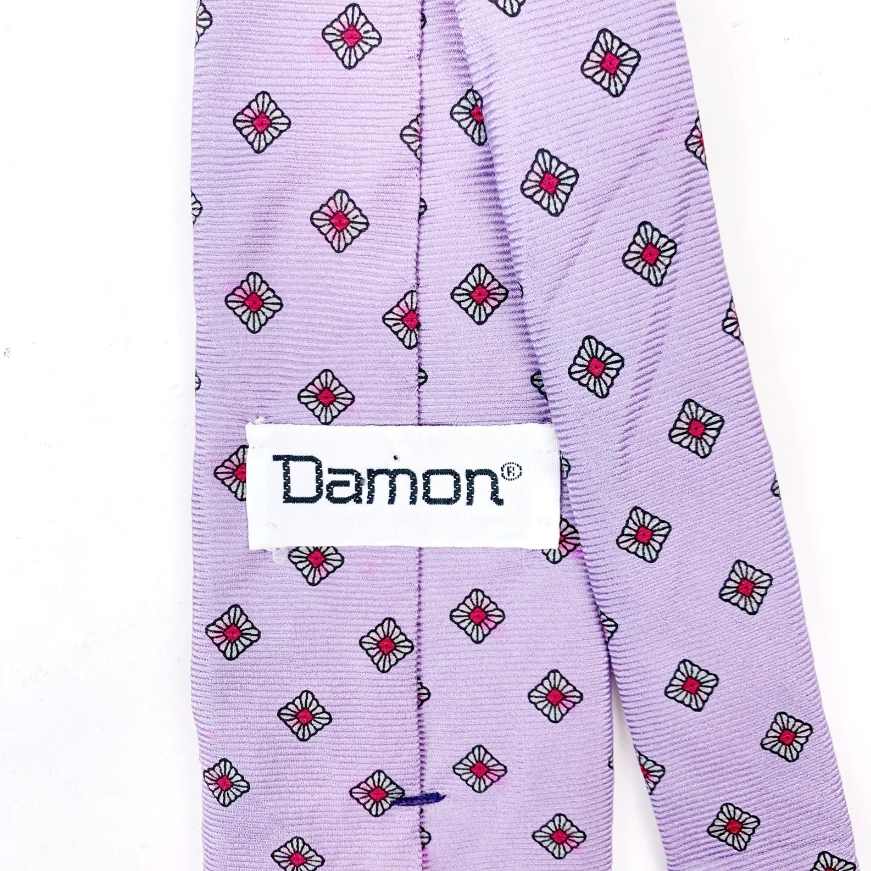 Vintage VINTAGE DAMON Tie Men 100% Silk Geometric Pattern Made in Italy 54.5 x 3" Purple Geometric Pattern Tie Mens Silk Italy 54.5" 3" Size ONE SIZE - 6 Thumbnail