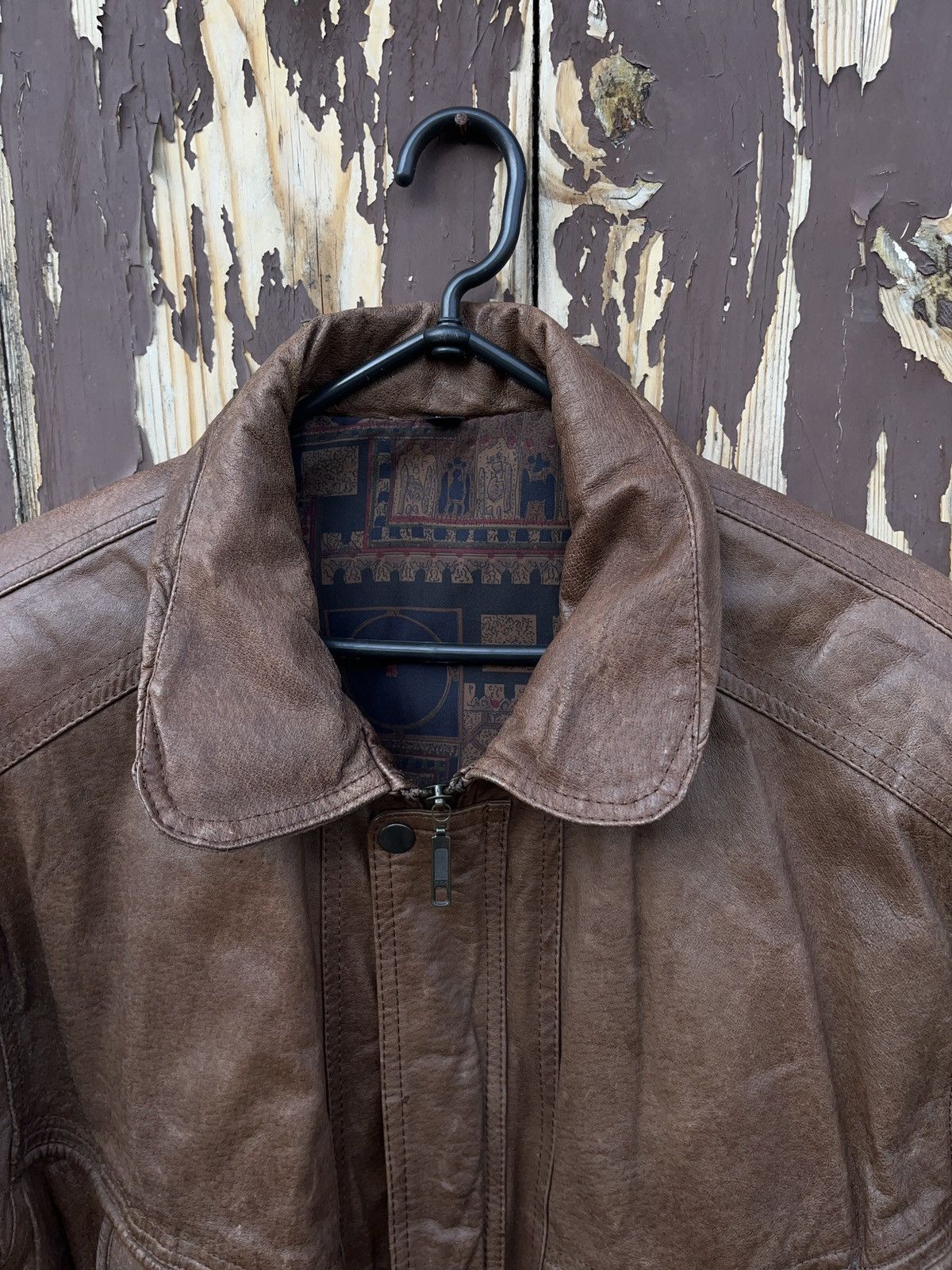 Other Vintage Archival Brown Leather Jacket Avant Garde Size US M / EU 48-50 / 2 - 6 Thumbnail