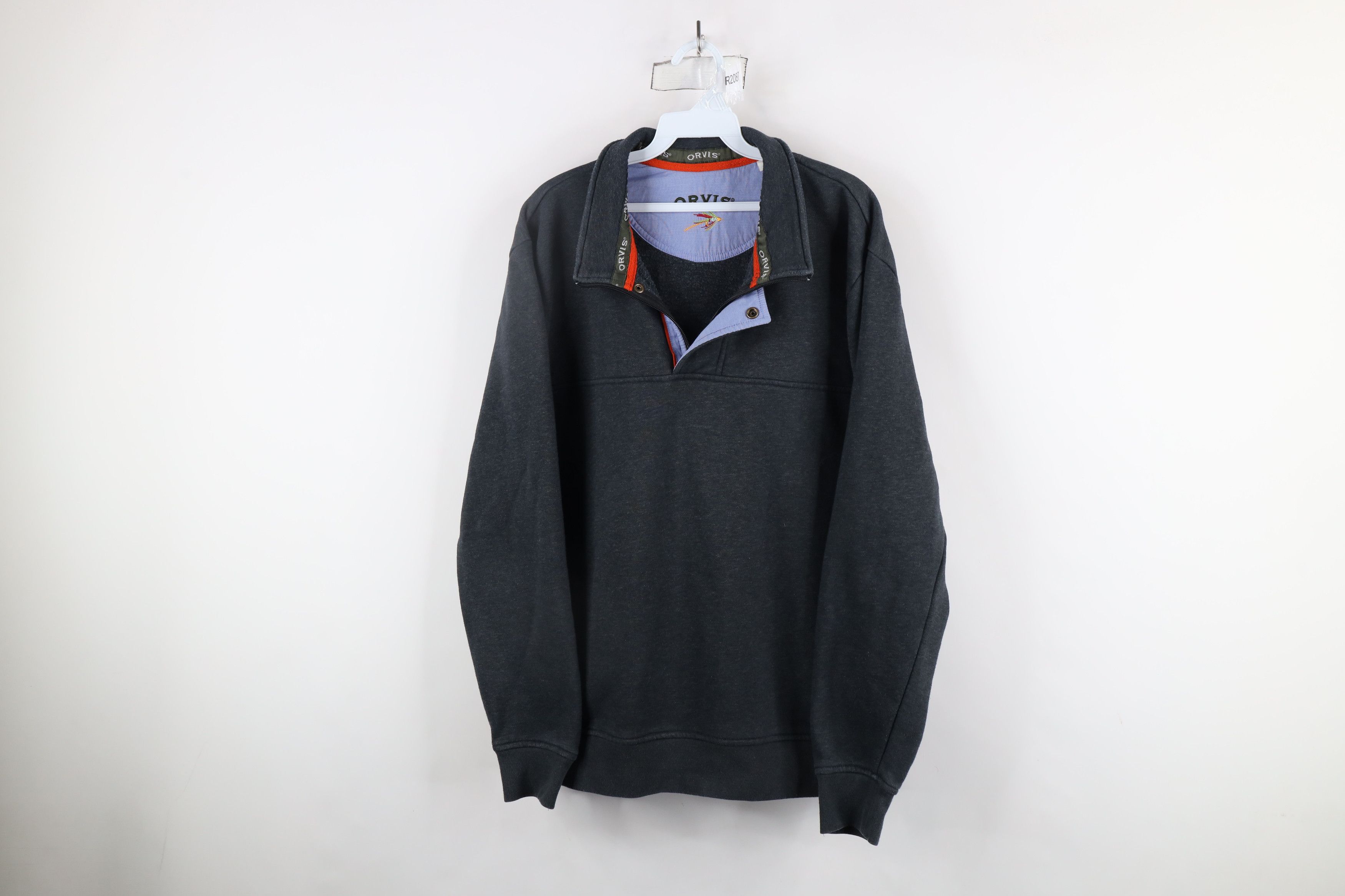 Orvis Vintage Orvis Blank Half Zip Heavyweight Pullover Sweatshirt Size US L / EU 52-54 / 3 - 1 Thumbnail