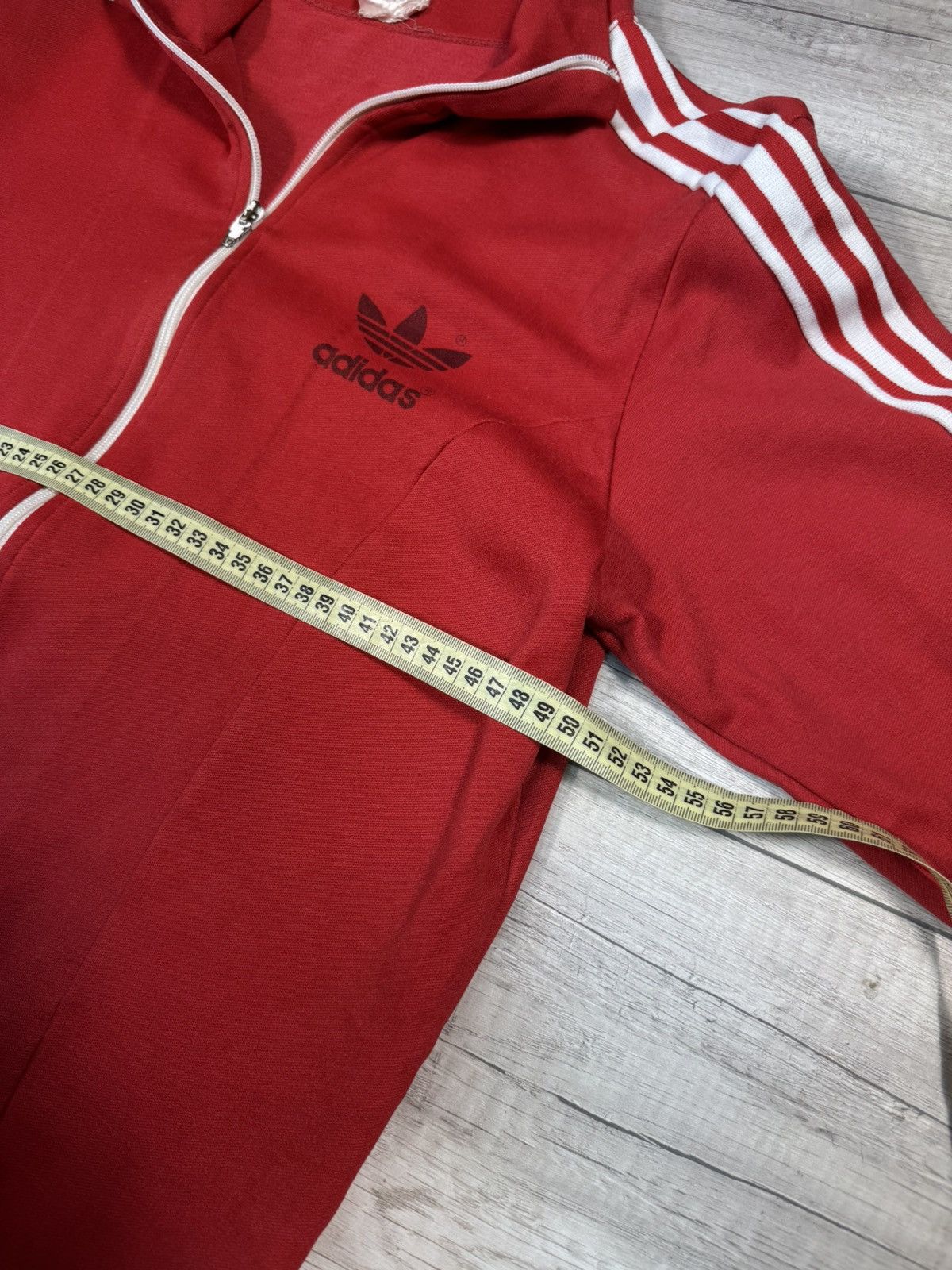 Adidas Adidas Vintage Made In Korea Track Jacket 80’s Red Size 6 Size US M / EU 48-50 / 2 - 16 Thumbnail