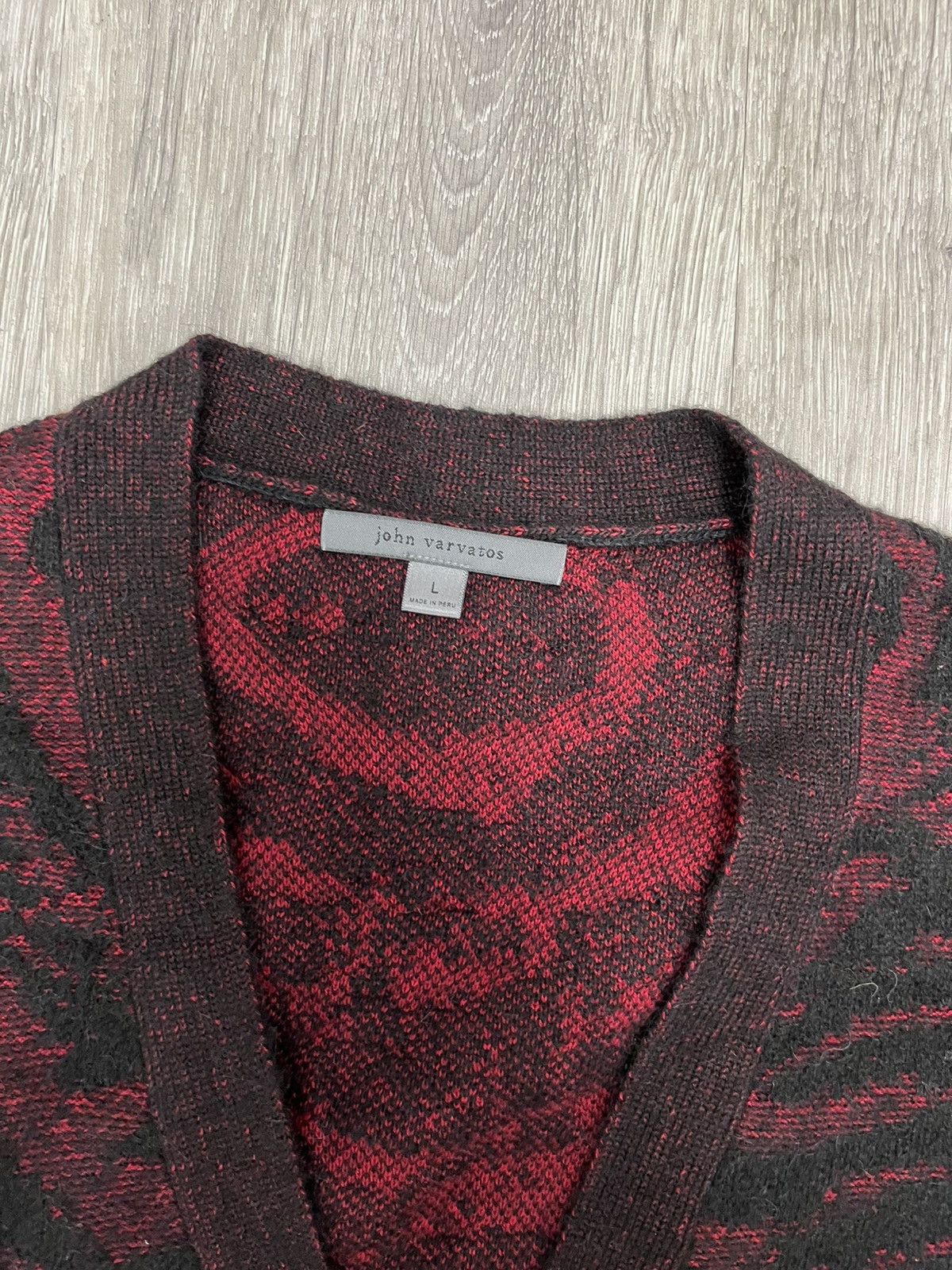 John Varvatos Distressed zebra jacquard cardigan. Large Size US L / EU 52-54 / 3 - 8 Thumbnail