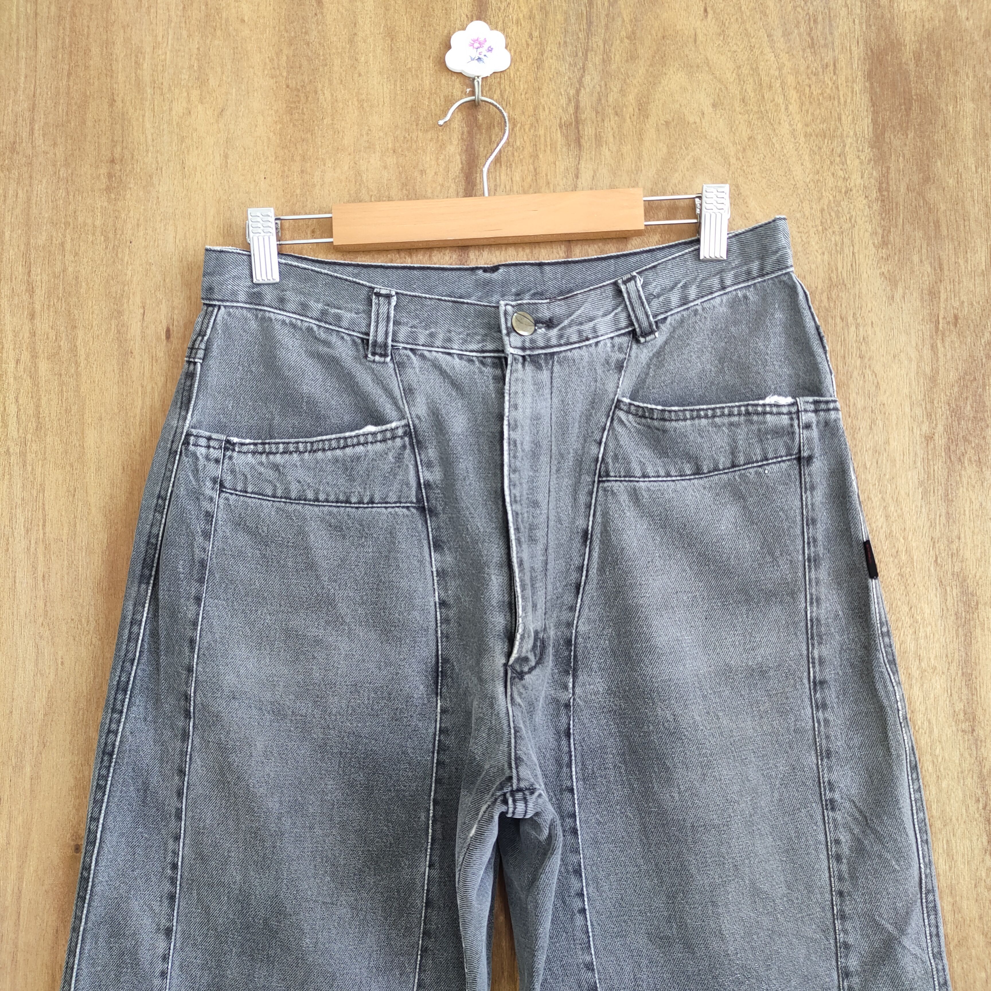 Japanese Brand VINTAGE JAPANESE DOUBLE KNEE RIPPED JEANS DENIM PANTS Size US 29 - 4 Thumbnail
