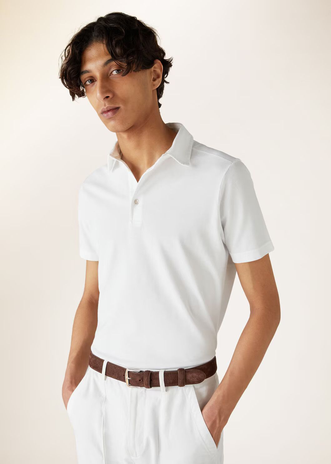 Loro Piana o1w1db10125 FAI1315 Polo Shirt in White Size US M / EU 48-50 / 2 - 5 Thumbnail
