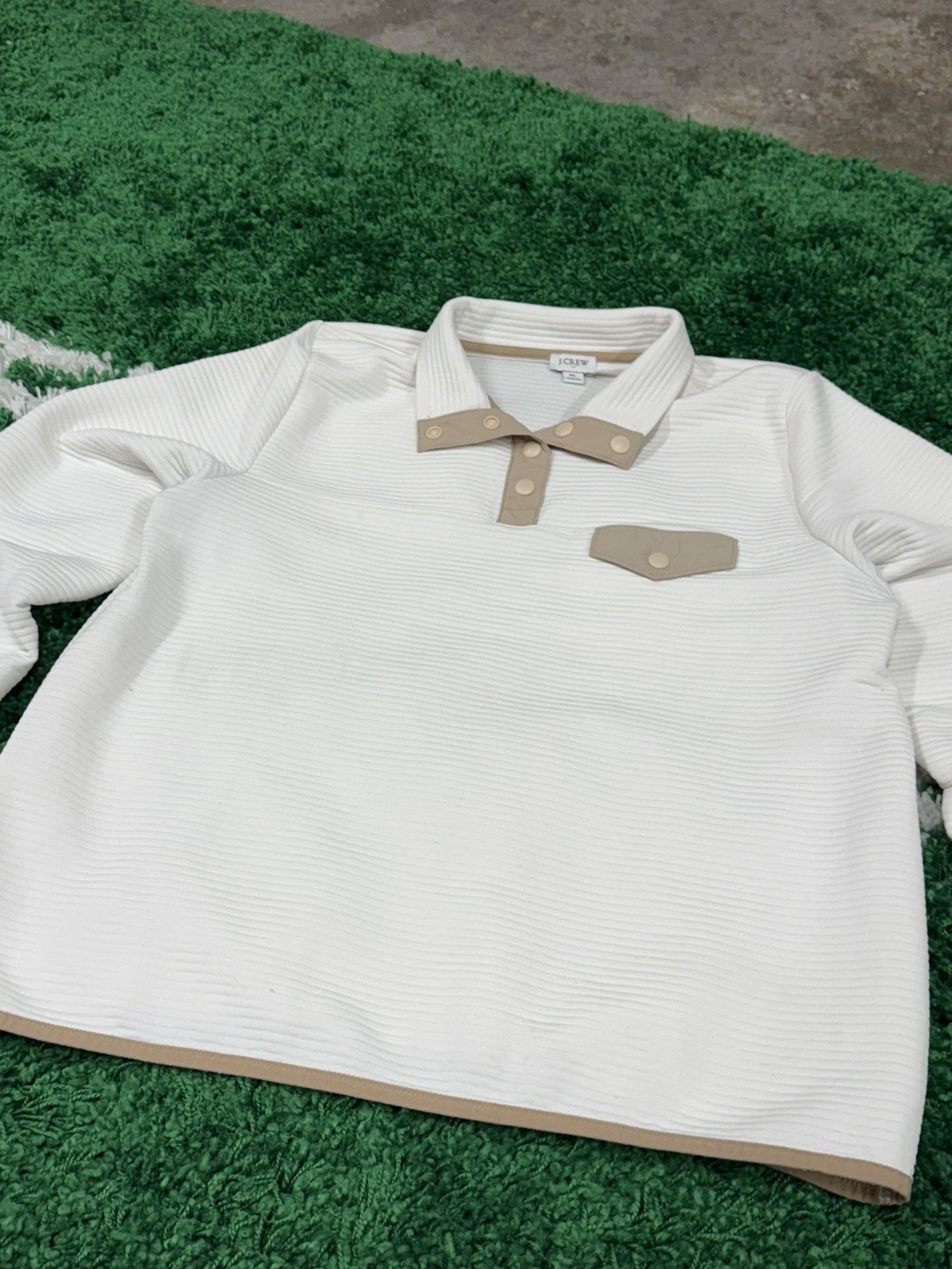 J.Crew J.Crew Snap Button Pull Over Sz. XL White Jcrew Size US XL / EU 56 / 4 - 2 Thumbnail