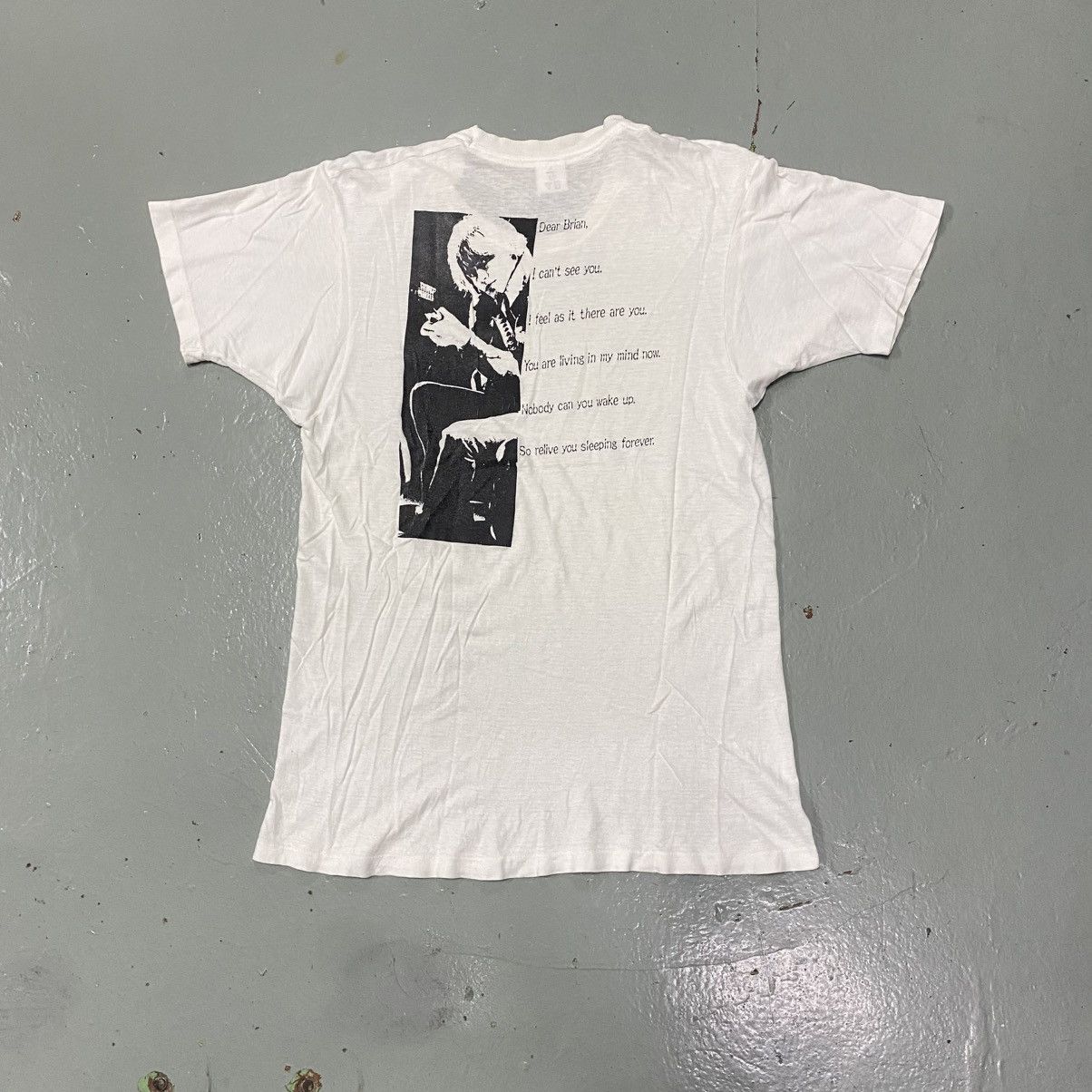 Band Tees × Unsound Rags × Vintage Vintage 80s Brian Jones Memorial Tee Rap Loro Piana Britpop Size US M / EU 48-50 / 2 - 2 Thumbnail