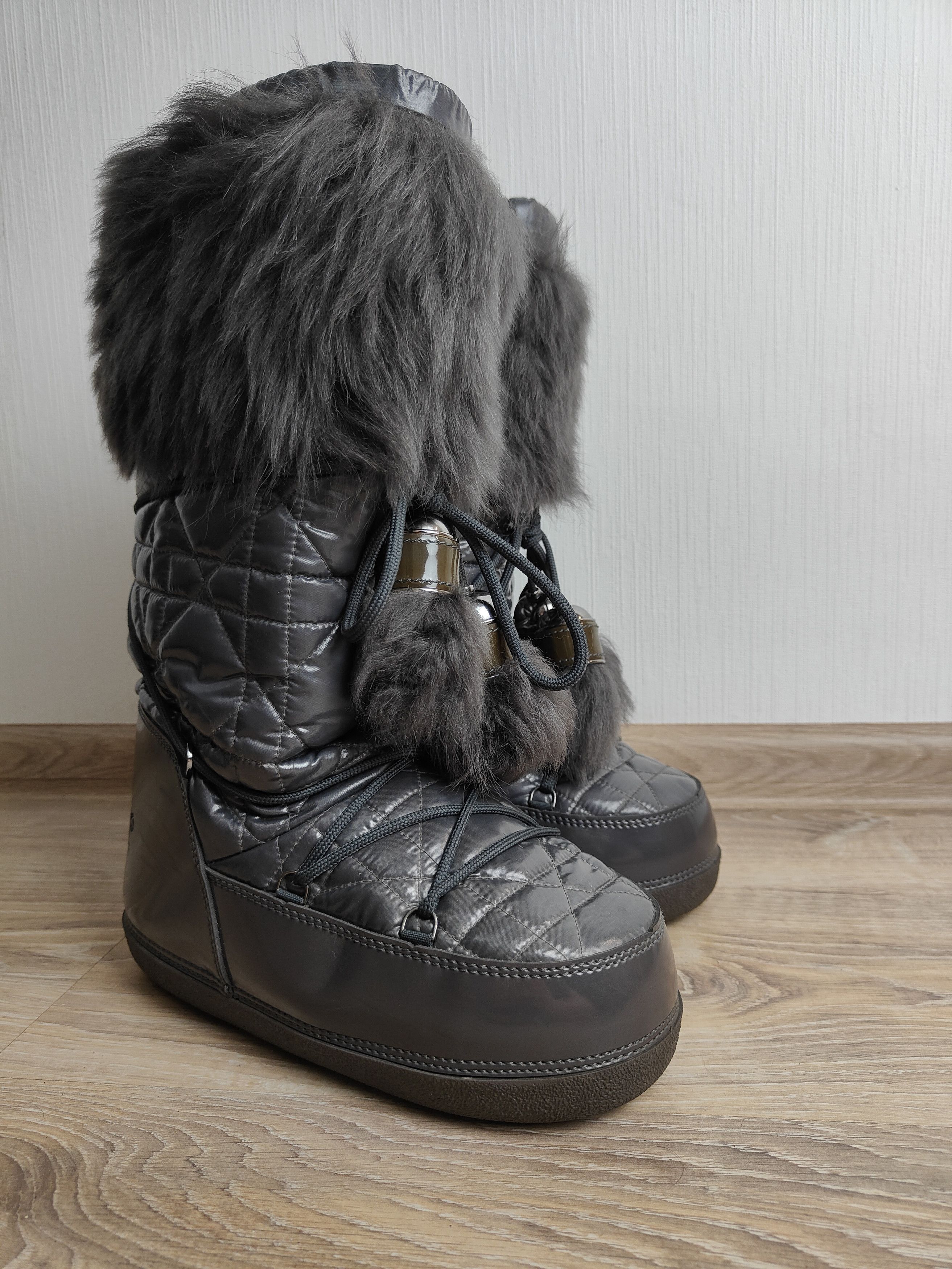 Dior Y2K Dior by John Galliano Fur Quilted Snow Boots Size US 9 / IT 39 - 2 Thumbnail