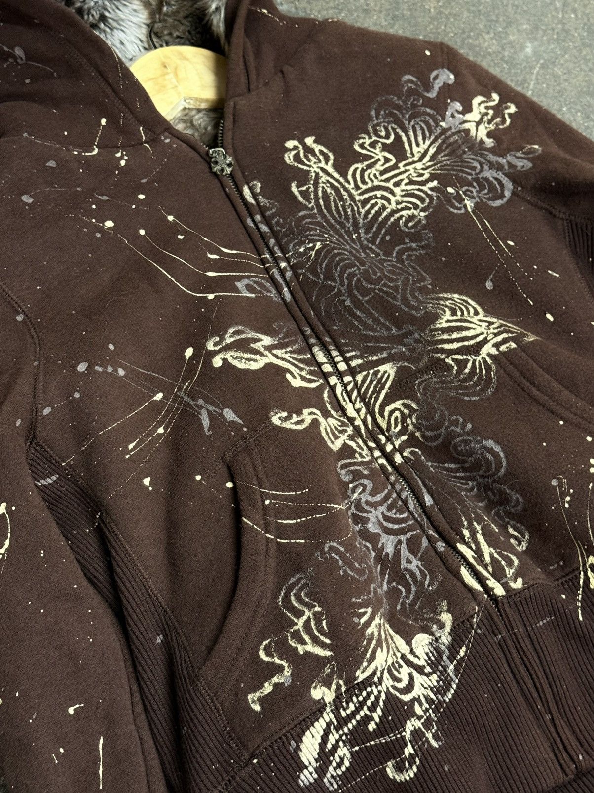 Miss Me RARE Miss Me Paint Splatter Reversible Chrome Zip Fur Hoodie Size S / US 4 / IT 40 - 4 Thumbnail