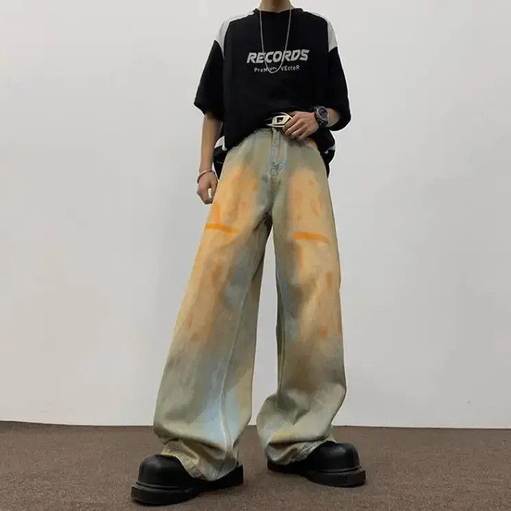 Japanese Brand Hip hop straight leg casual washed jeans Size US 32 / EU 48 - 3 Thumbnail