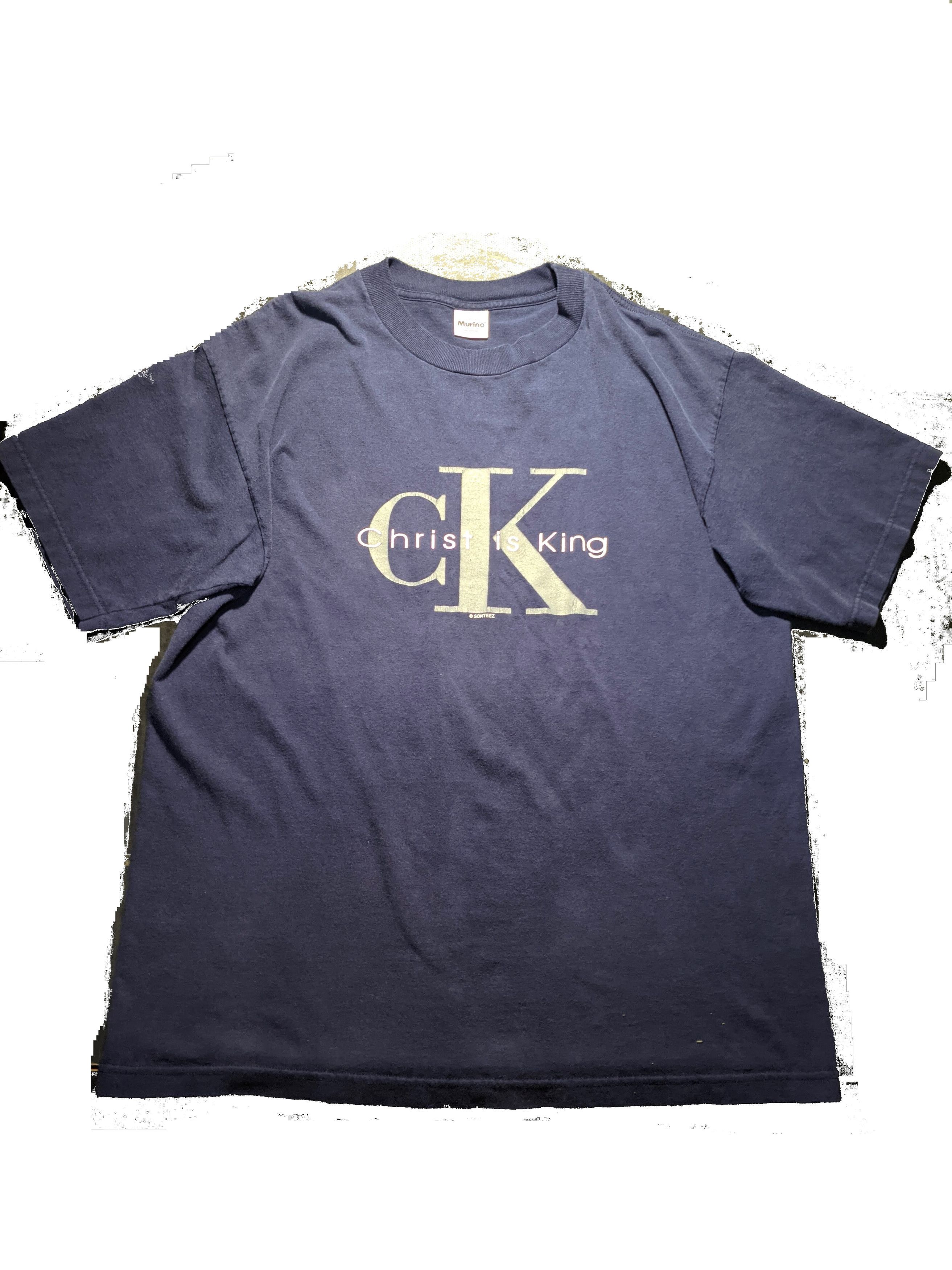 Vintage Murina XL Blue 1990s Christ is King CK Calvin Klein T