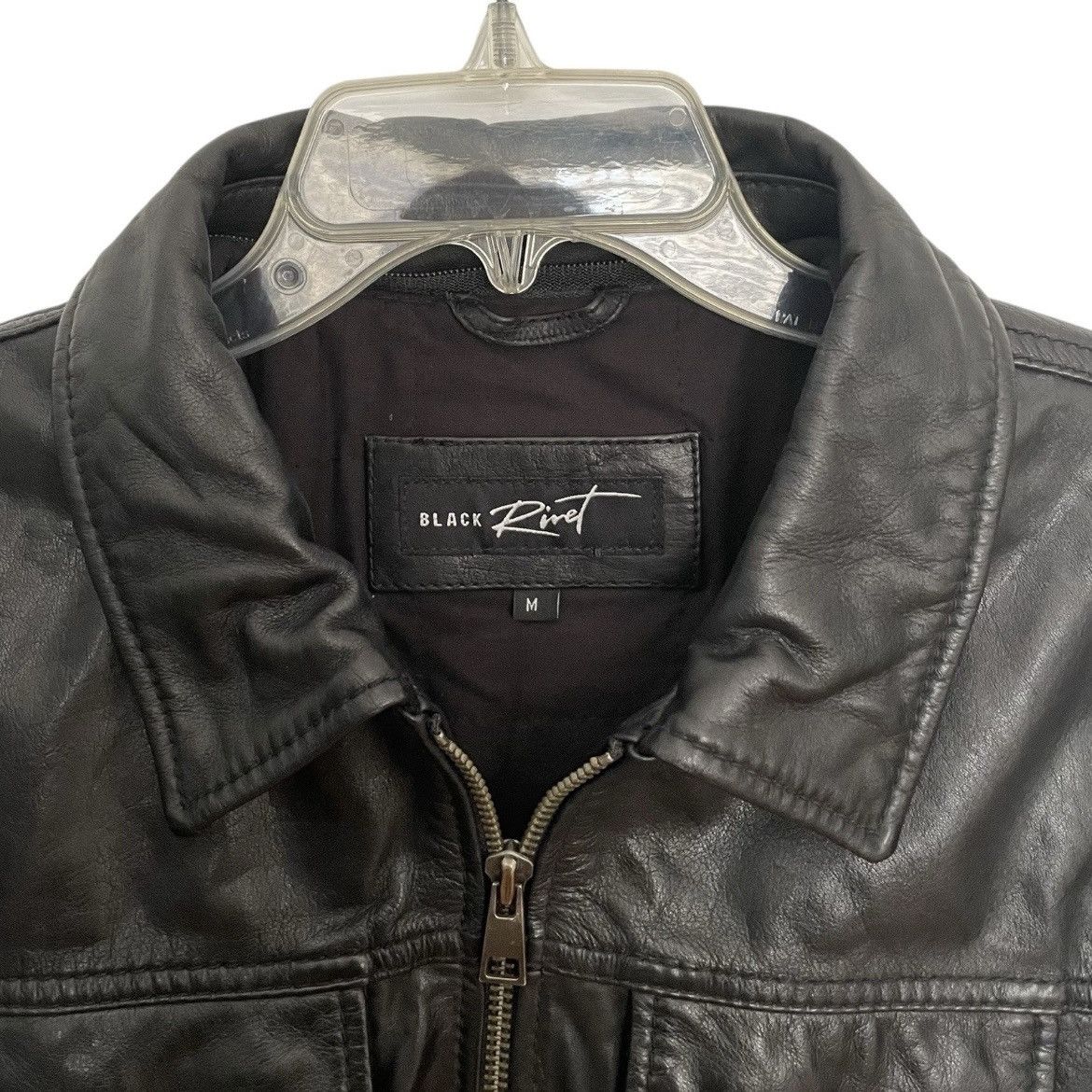 Black Rivet Black Rivet Leather Bomber Jacket w/ Removable Hoodie Medium Size US M / EU 48-50 / 2 - 5 Thumbnail
