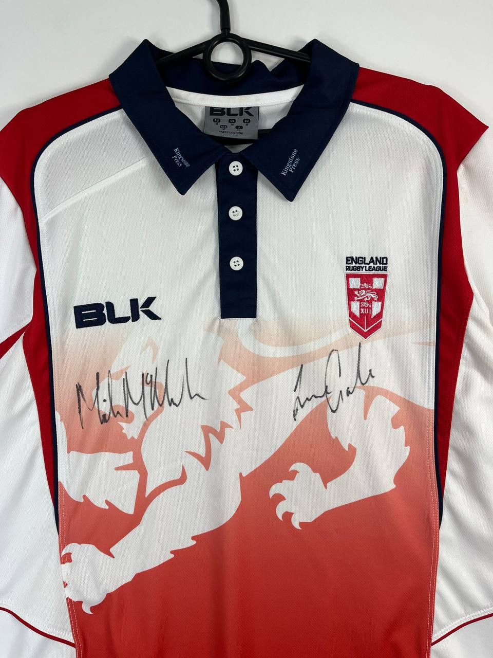 Other England Rugby League Signed Polo Shirt Blk Sz M Size US L / EU 52-54 / 3 - 2 Thumbnail