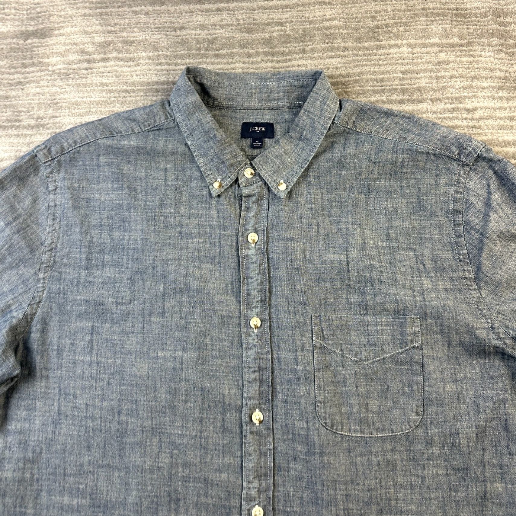 J.Crew J Crew Shirt Mens Extra Large Blue Chambray Button Up Size US XL / EU 56 / 4 - 3 Thumbnail