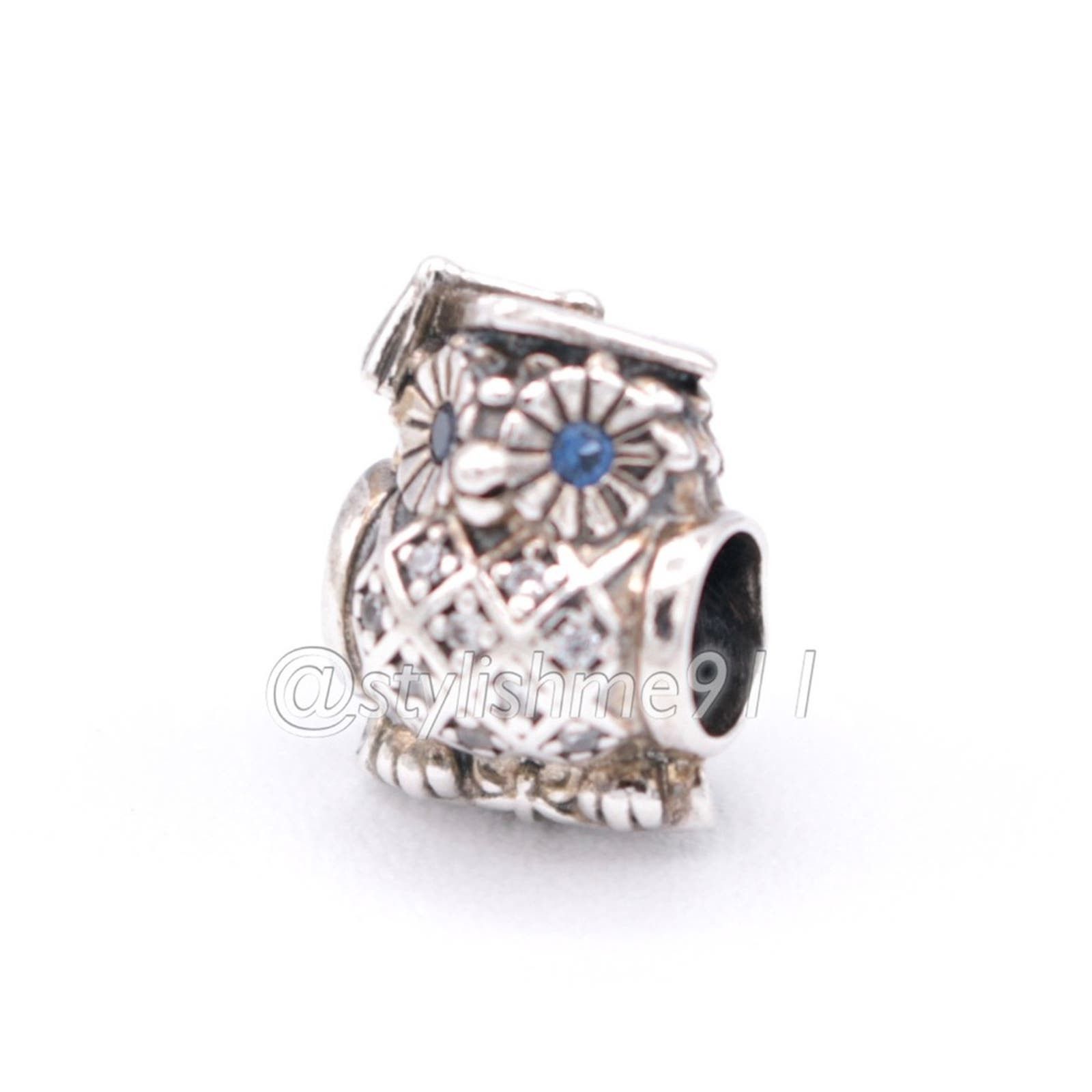 pandora Authentic Pandora Graduate Owl Charm with Blue Crystal Eyes Size ONE SIZE - 7 Thumbnail