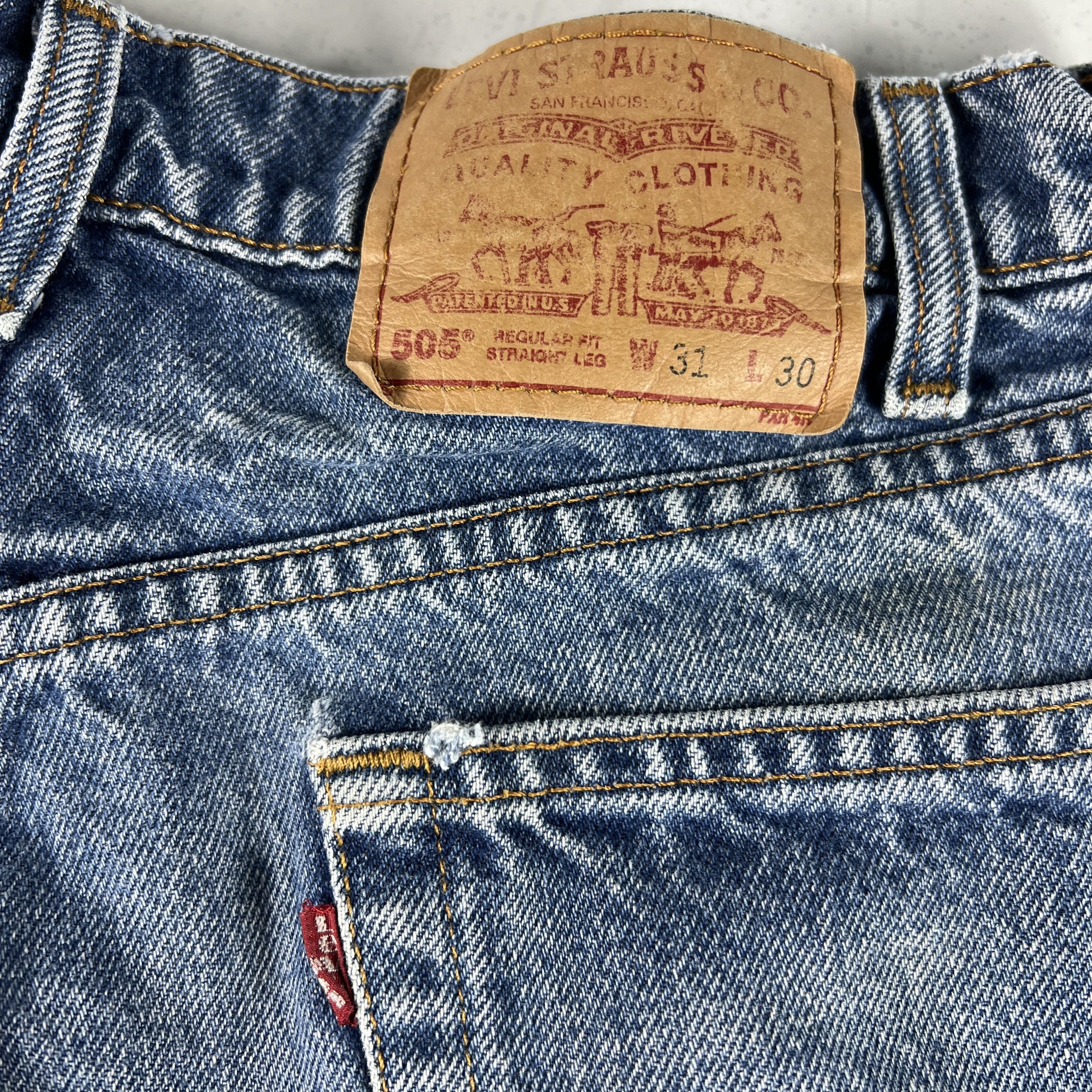 Levi's × Vintage VTG 90s Levi's Jean Shorts 505 Cut Off Frayed Denim Jorts Size US 31 - 9 Thumbnail