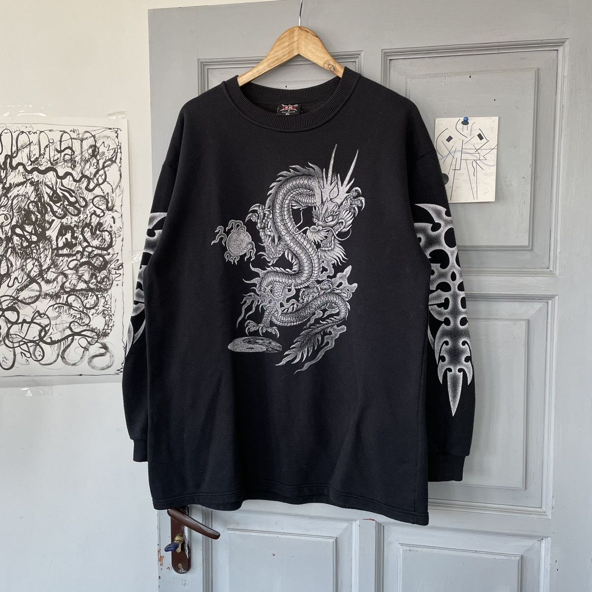 Japanese Brand × Vintage Vintage 00’s Tattoo Punk Rock Longsleeve Affliction Grunge Size US XL / EU 56 / 4 - 1 Thumbnail
