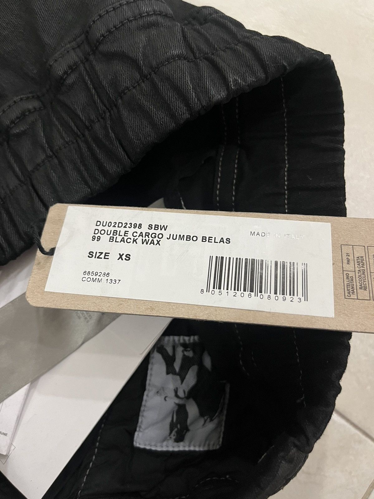 Rick Owens Drkshdw Rick Owens Double Cargo Jumbo Belas (Black Wax) Size US 30 / EU 46 - 6 Thumbnail