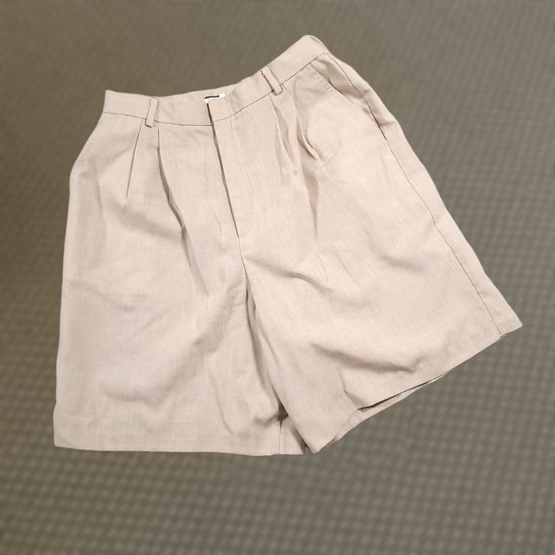 Vintage VINTAGE IC Isaacs Mom Shorts Women's 16 Tab High Rise Elastic Waist Baggy Woven - Beige Cotton Secretar y/Geek Mens? Size 38" / US 16 / IT 52 - 1 Thumbnail
