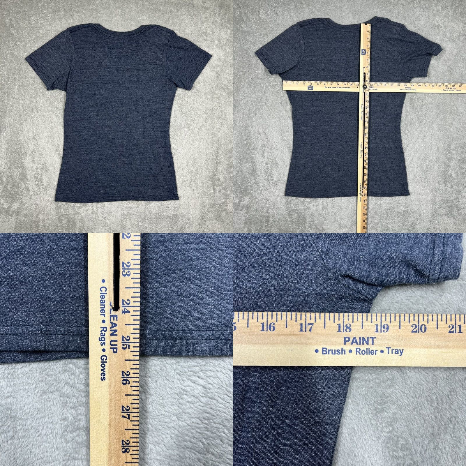 Vintage Fanatics NFL Chicago Bears Women's Large V-Neck T-Shirt Heather Navy Patriotic Football Sports Size L / US 10 / IT 46 - 8 Thumbnail