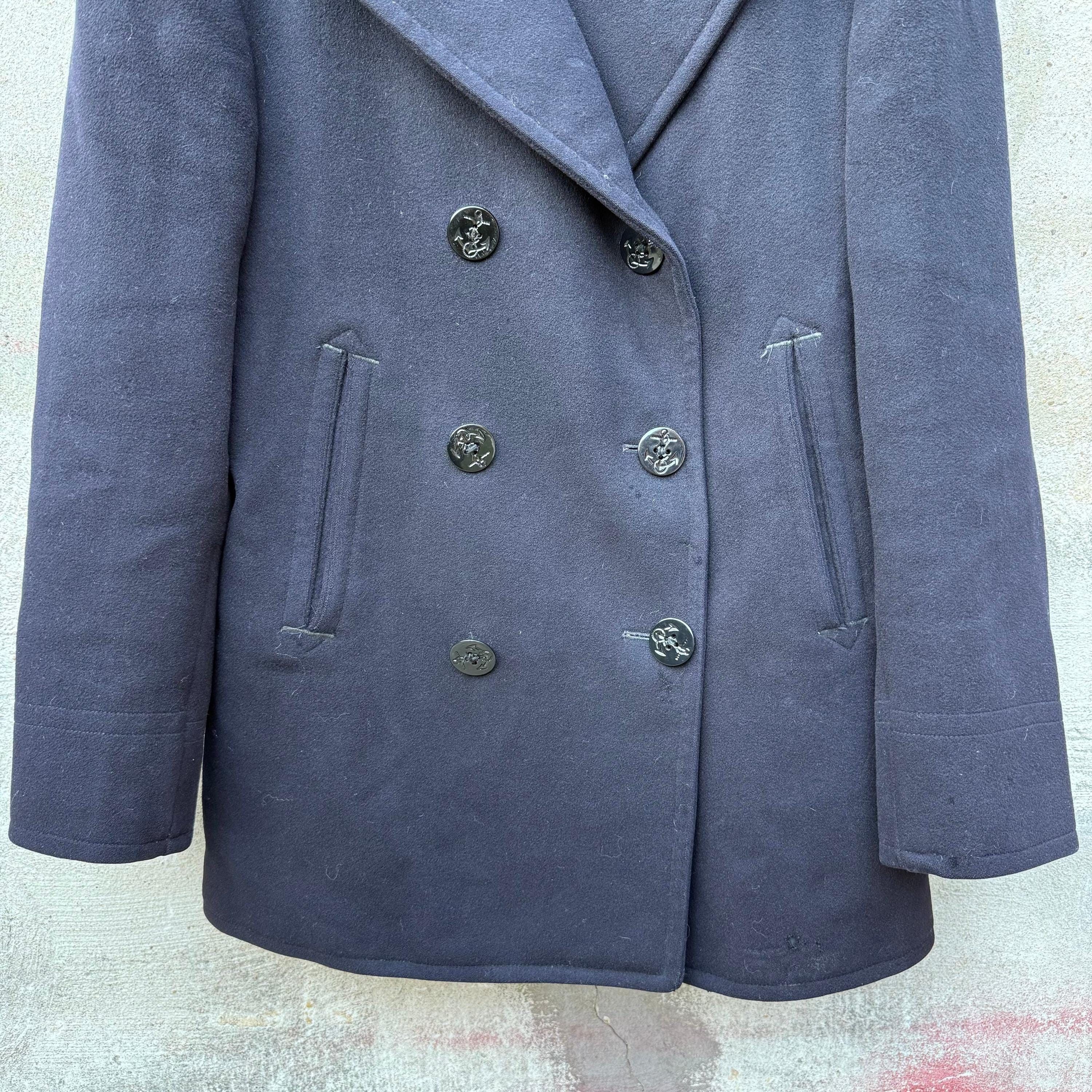 Vintage 40's USN Navy Wool Double Breasted Jacket Size US M / EU 48-50 / 2 - 6 Thumbnail