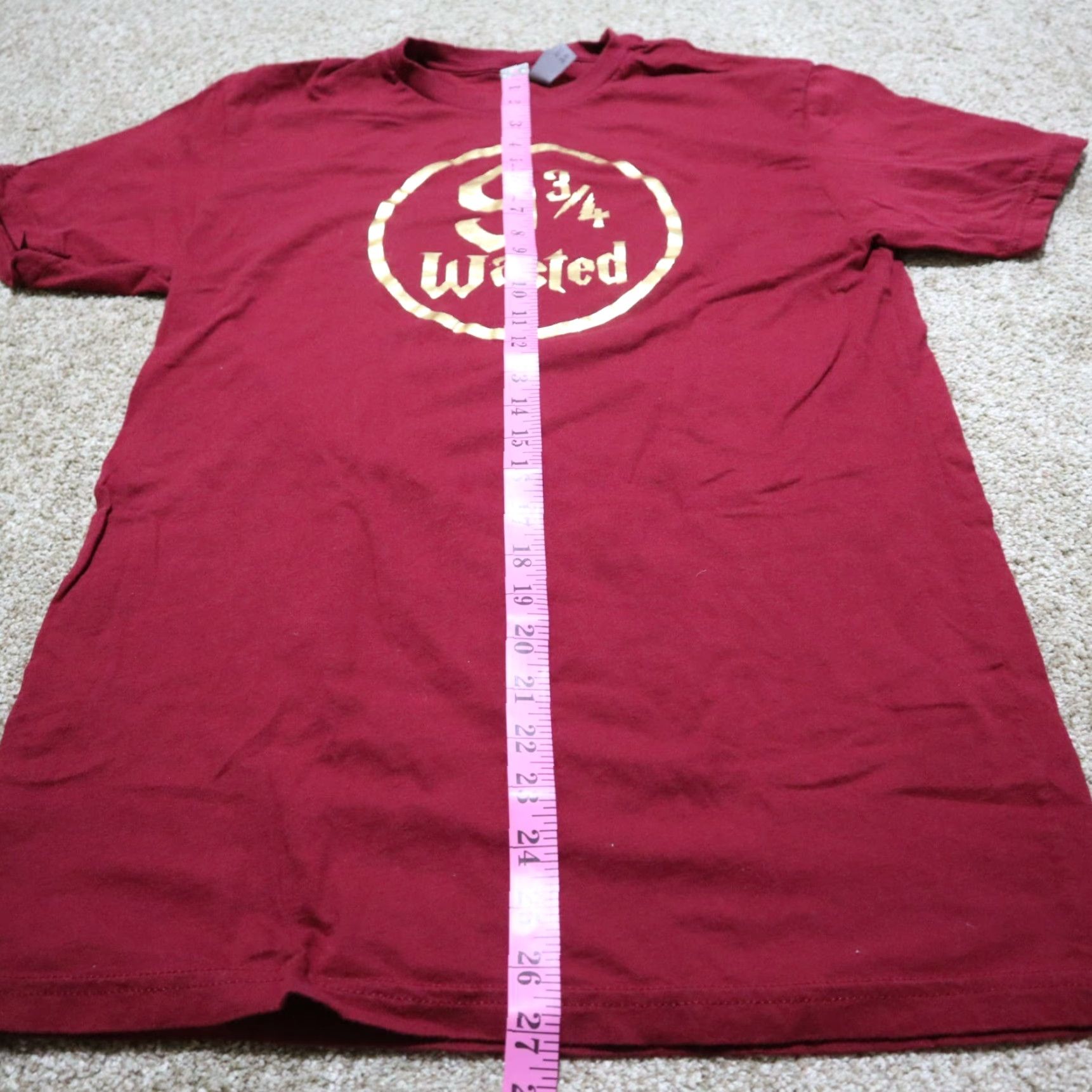 Vintage Harry Potter T-Shirt Platform 9 3/4 Express Hogwarts Maroon Red 9 3/4 Wasted Harry Potter Logo Tee Men M Red Shirts Mens Size US M / EU 48-50 / 2 - 5 Thumbnail