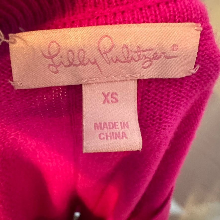Lilly Pulitzer Lilly Pulitzer Hot Pink Peplum Ruffle Pullover Sweater Sz XS Size XS / US 0-2 / IT 36-38 - 4 Thumbnail