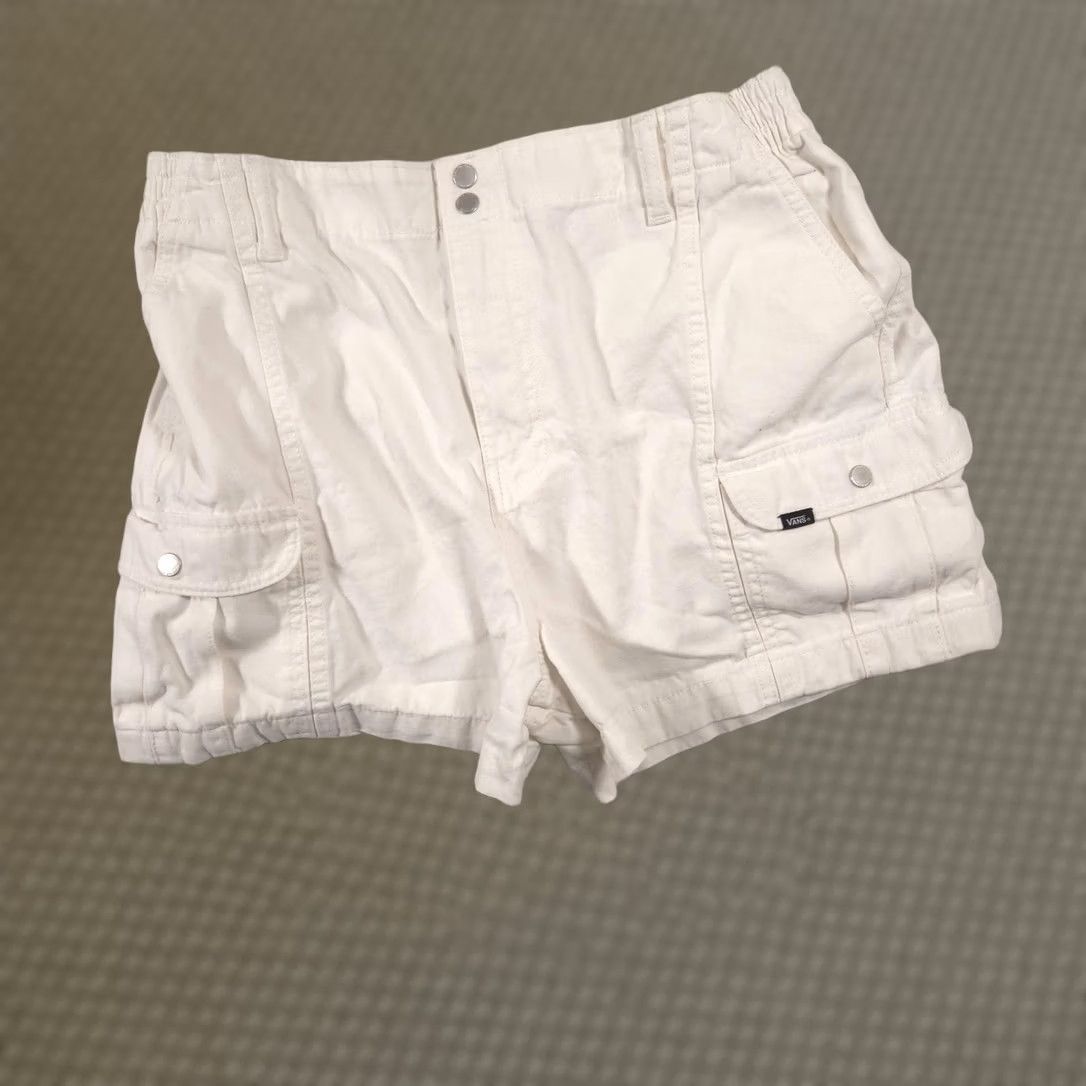 Vans Vans Shorts Womens Large White Cargo Utility Elastic Waist Skate Casual Size 36" / US 14 / IT 50 - 1 Thumbnail