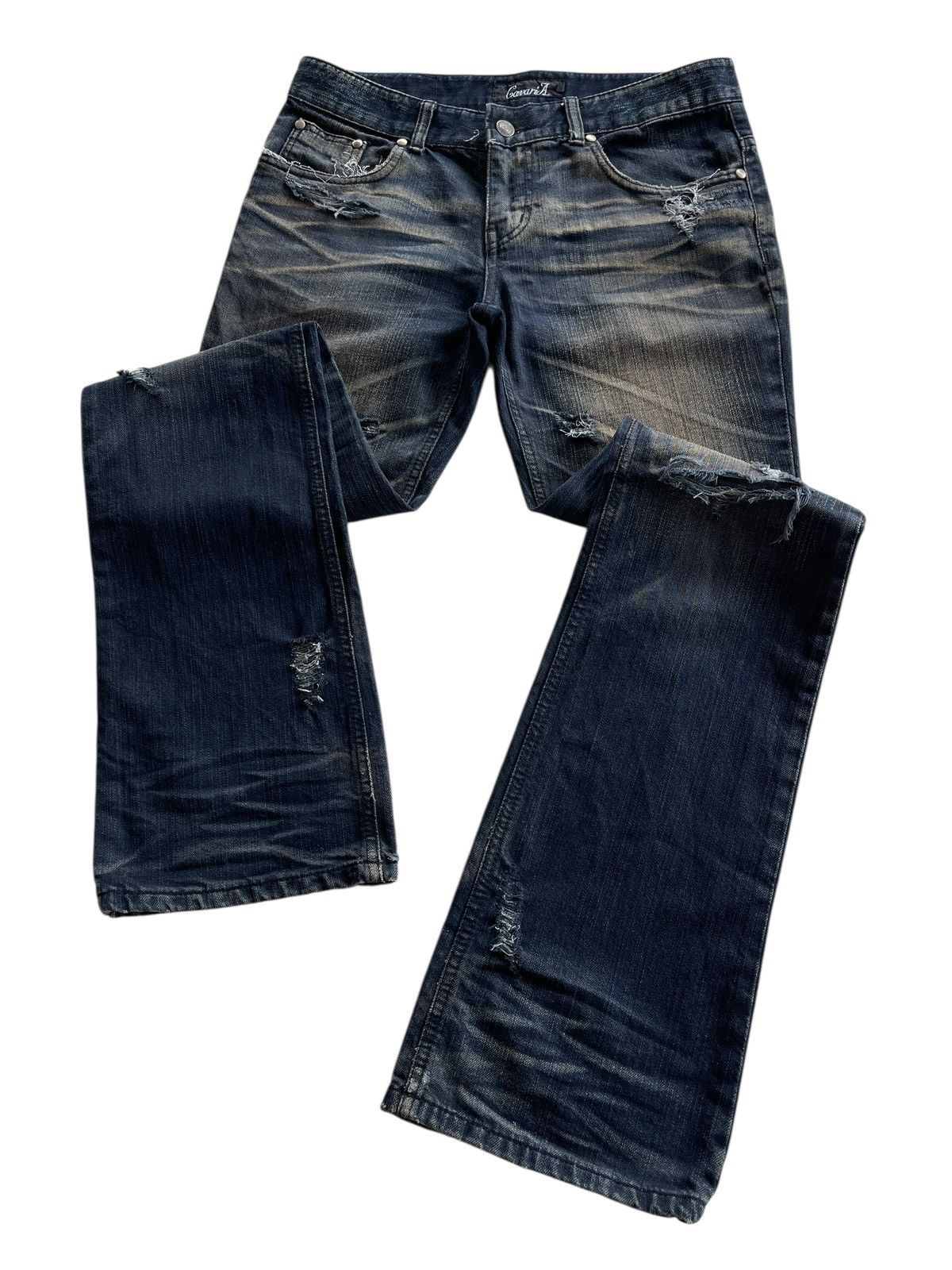 Japanese Brand CavariA Distressed Flare Denim Size US 30 / EU 46 - 3 Thumbnail