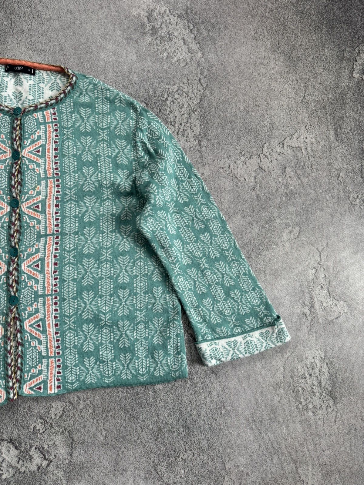 Dale Of Norway Ivko XL 201326 086-aqua all printed cardigan sweater jumper Size XL / US 12-14 / IT 48-50 - 8 Thumbnail