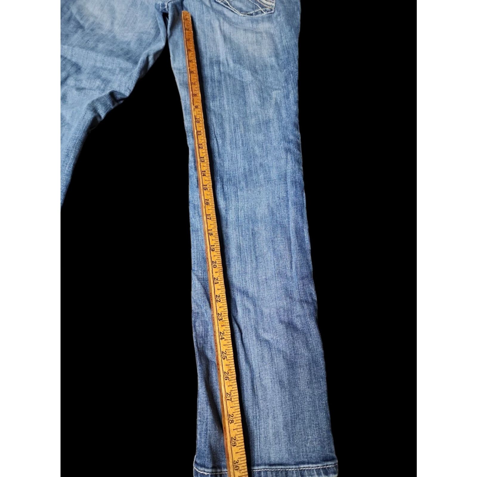 Ariat Womens Ariat Blue Denim Whiskered Bootcut Jeans 32 Regular 5-Pocket City Logo Real Denim Mens? Wait. End. Size 24" / US 00 / IT 34 - 2 Thumbnail