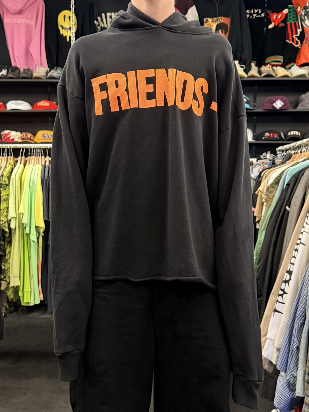 Vlone Vlone Cropped Orange Hoodie Size US M / EU 48-50 / 2 - 1 Thumbnail