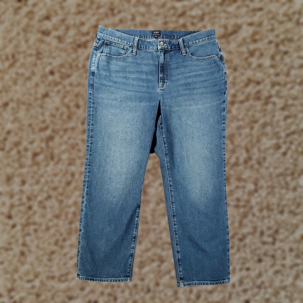 J.Crew J Crew Womens 34 Blue Light Wash Essential Straight High Rise Stretch 38x27 Size ONE SIZE - 1 Thumbnail