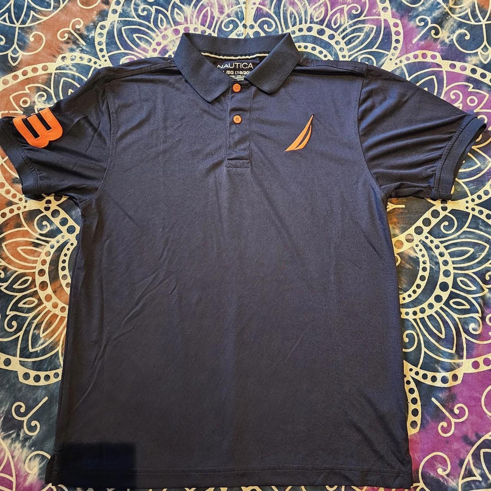 Nautica Nautica Kid's Orange and Navy XL Polo-shirt Size US XL / EU 56 / 4 - 1 Thumbnail