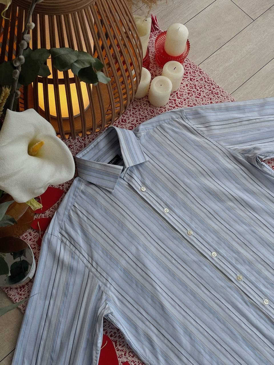 Balmain Balmain Homme Dress Shirt Blue French Cuff Size US M / EU 48-50 / 2 - 7 Thumbnail
