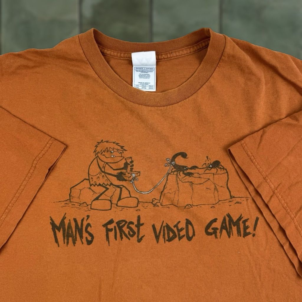 Vintage VINTAGE Mans First Video Game T Shirt Adult 2XL Orange Funny Y2K Grunge Hipster Shirt Mens Size US XXL / EU 58 / 5 - 1 Thumbnail