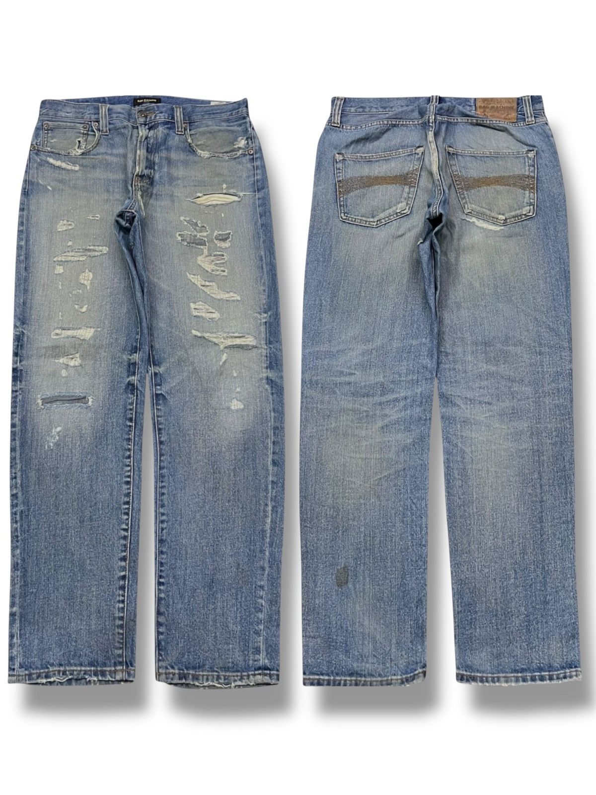 Vintage Rag Machine - Faded Wash Distressed Slim Denim