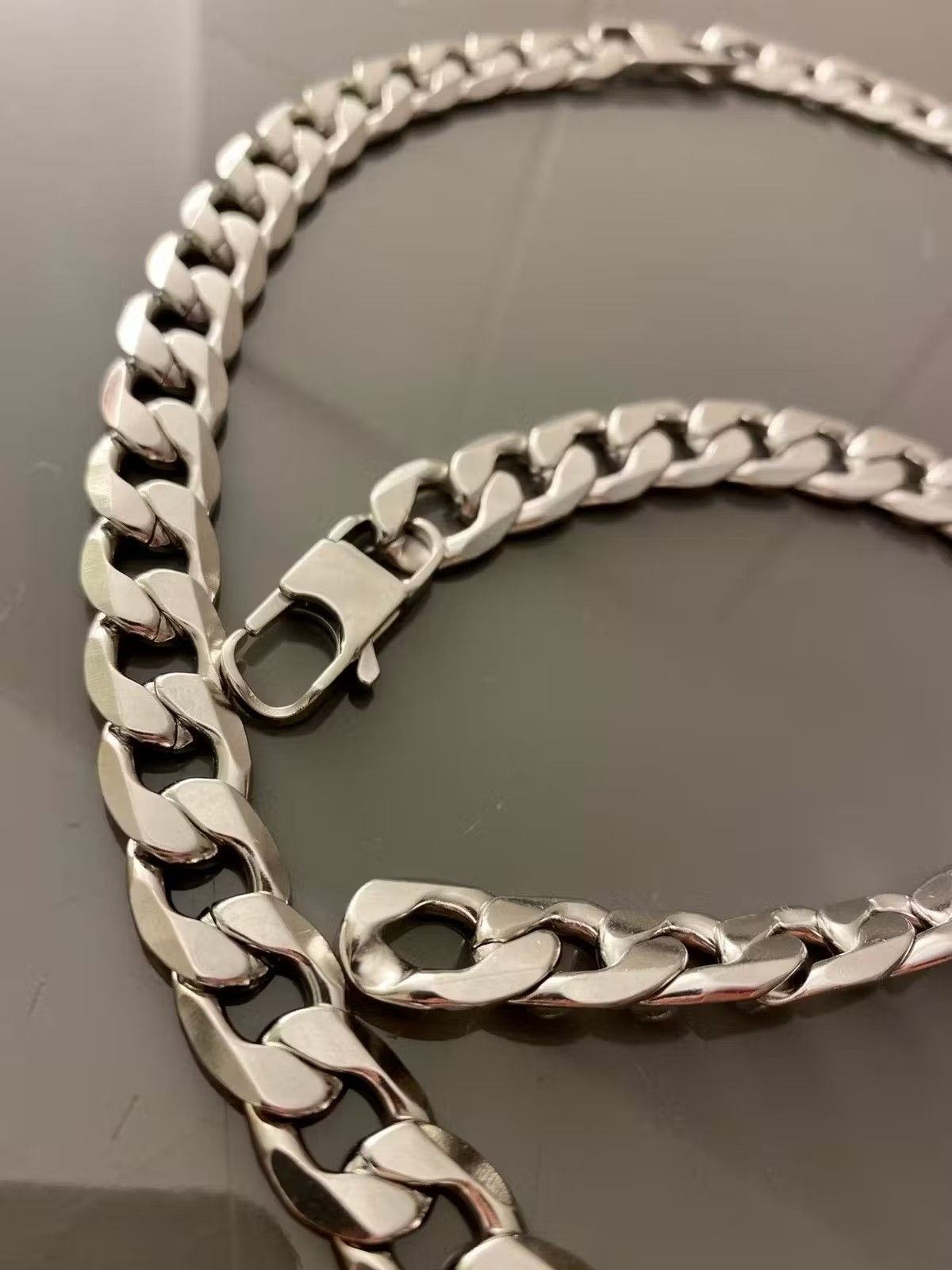 Jewelry Silver color Cuban chain Size ONE SIZE - 3 Thumbnail