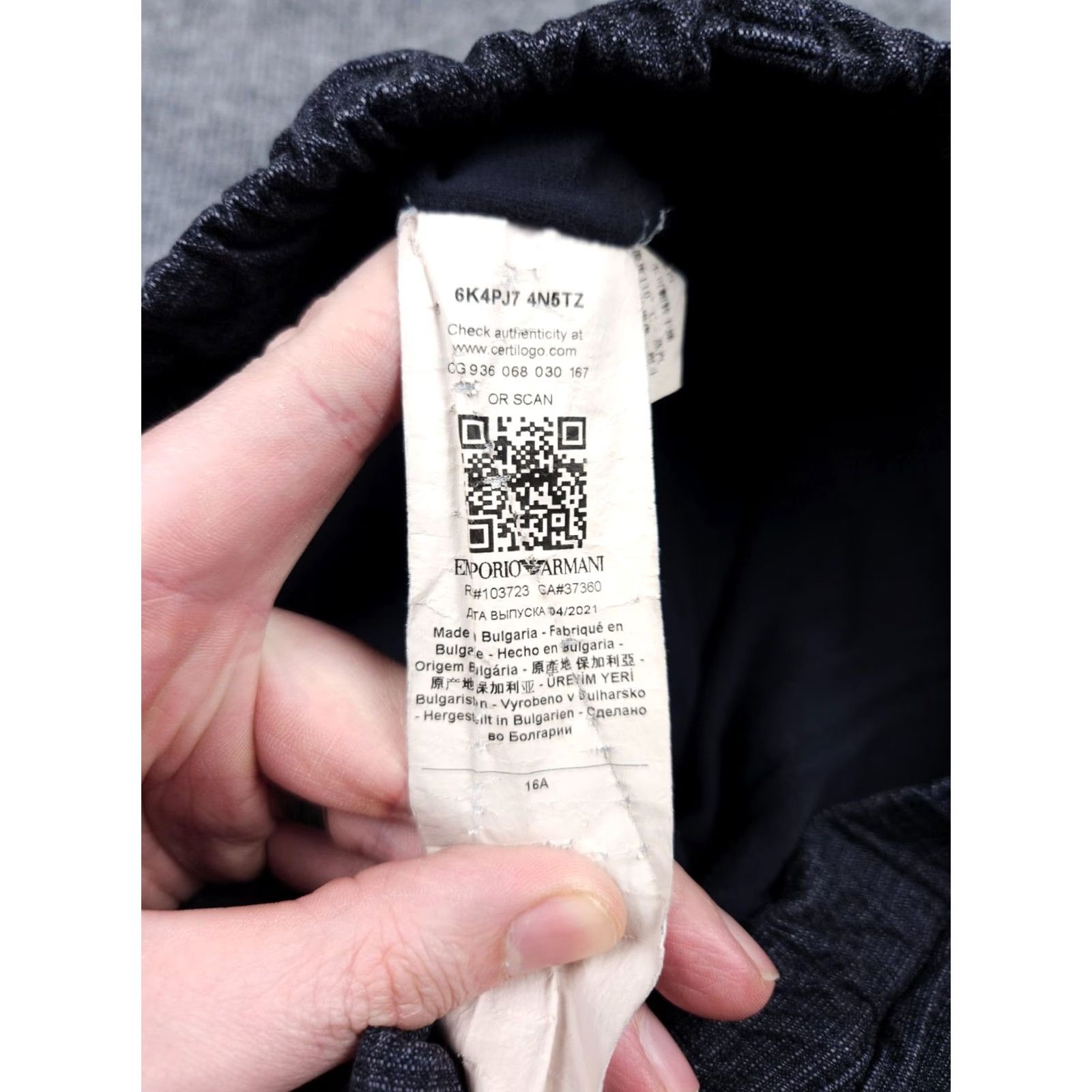Emporio Armani Emporio Armani Pants Adult / Juniors 31 x 28 Blue Slim Stretch Knit Textured Slim Jogger Jeans Logo Pockets Straight Leg Men Size US 31 - 5 Thumbnail