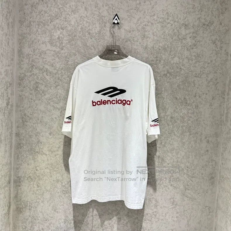 Balenciaga Balenciaga White 3B Embroidered Contrast Short Sleeve Size US L / EU 52-54 / 3 - 2 Thumbnail