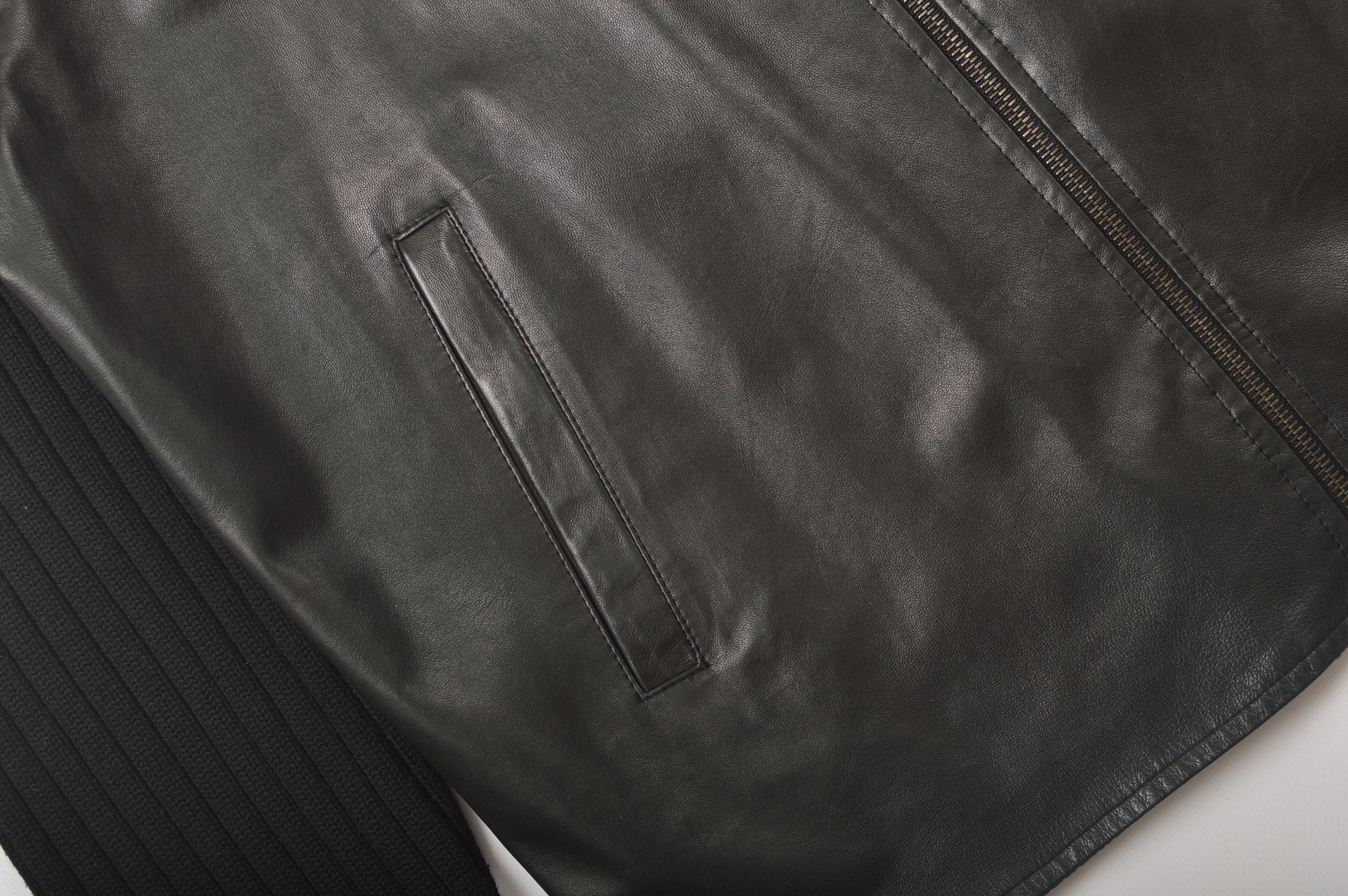 Faconnable Faconnable Merino Wool Front Lambskin Jacket Sweater Size US L / EU 52-54 / 3 - 3 Thumbnail