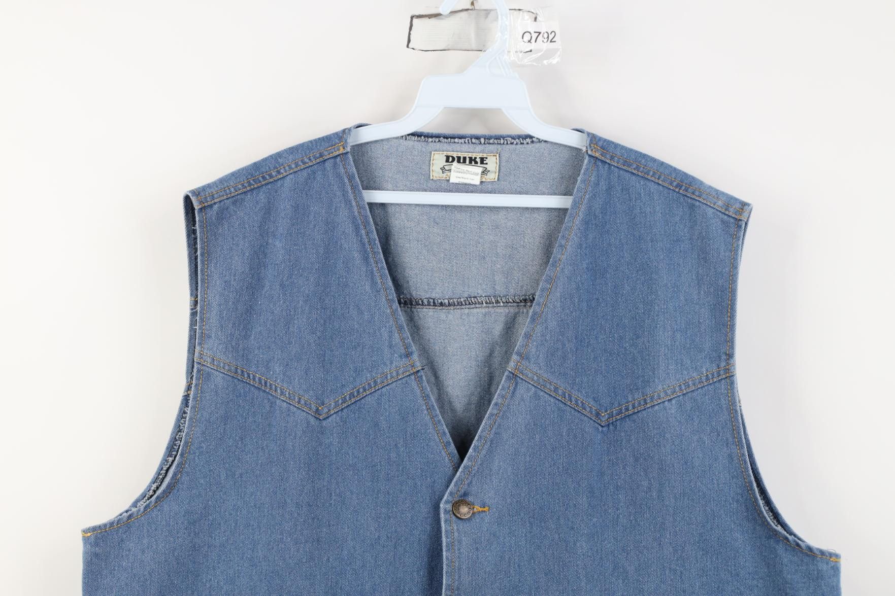 Vintage Vintage 90s Streetwear Western Cowboy Denim Jean Vest Jacket Size US XL / EU 56 / 4 - 2 Thumbnail