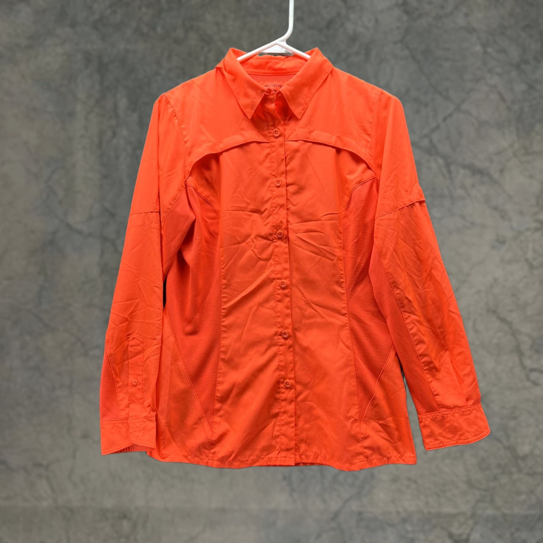 Vintage VINTAGE Reel Legends Shirt Women Small Orange Button-Up Long Sleeve Collared Casual Polyester 90s 00s Womens Size S / US 4 / IT 40 - 1 Thumbnail