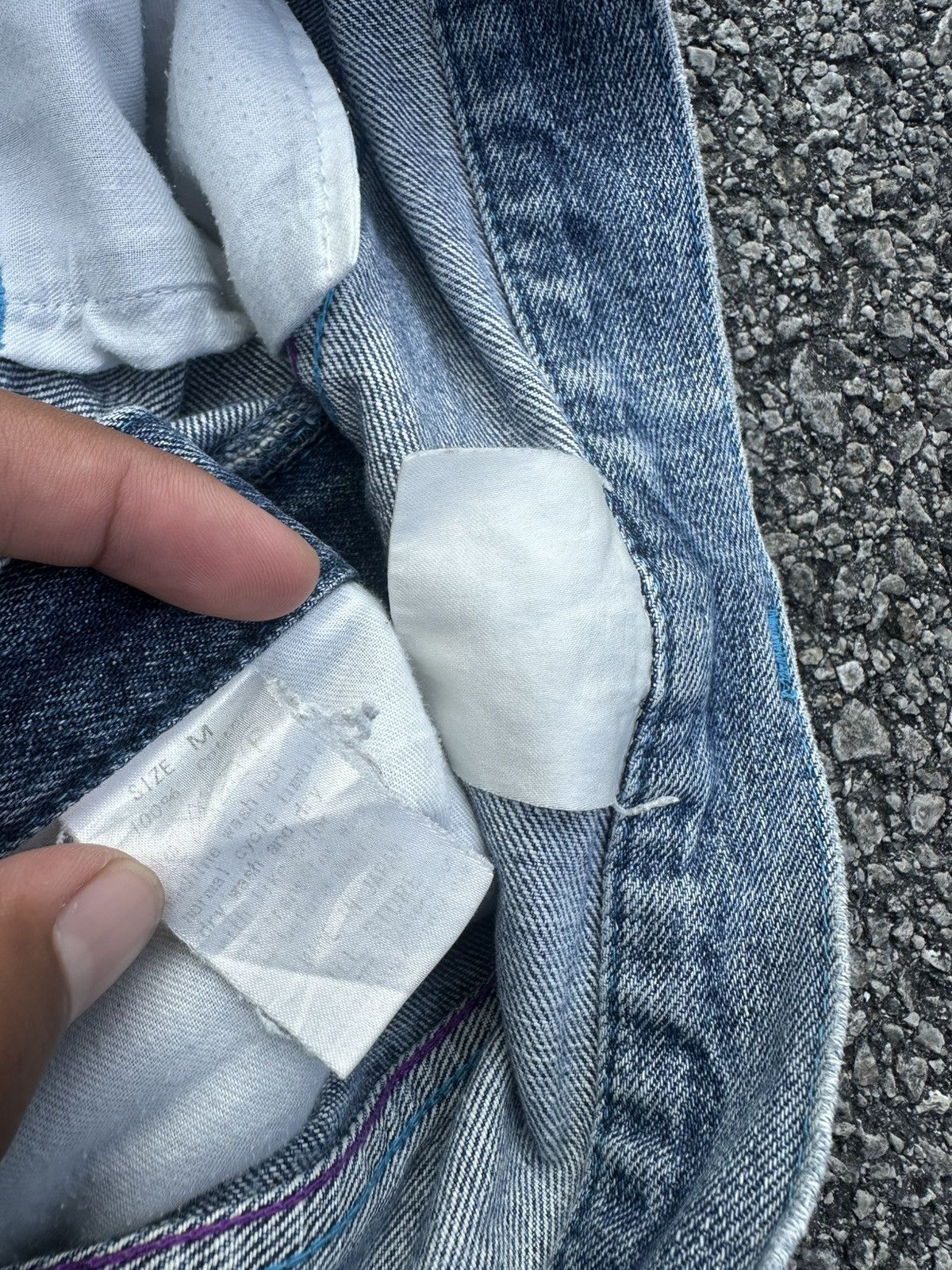 Vintage Crazy Vintage Y2K Baggy Light Wash Distressed Jeans Size US 33 - 8 Thumbnail