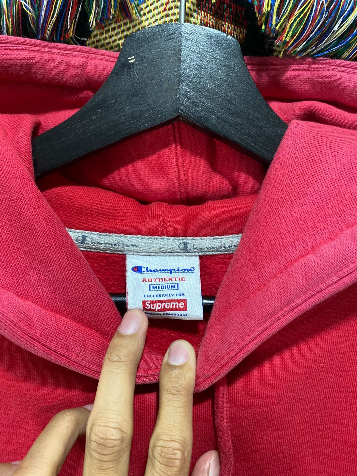 Champion × Supreme SUPREME CHAMPION HOODED RED Size US M / EU 48-50 / 2 - 6 Thumbnail