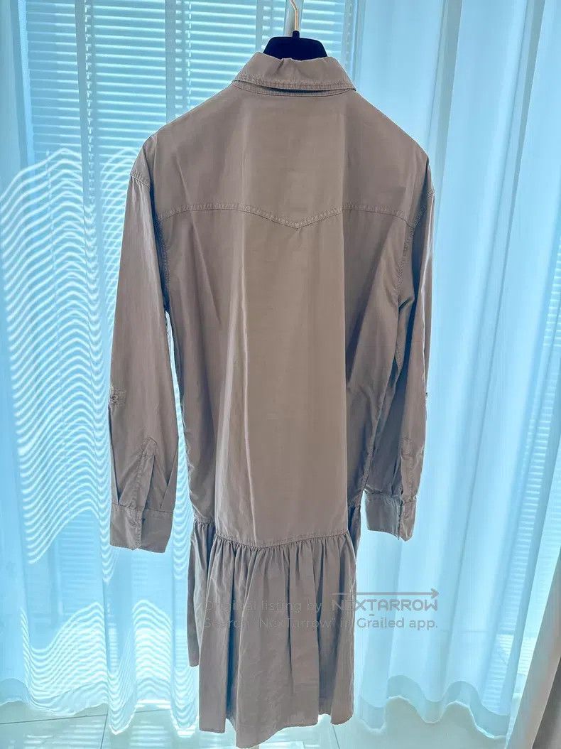 Brunello Cucinelli Brunello Cucinelli Vintage Style Khaki Shirt Dress Size M / US 6-8 / IT 42-44 - 6 Thumbnail