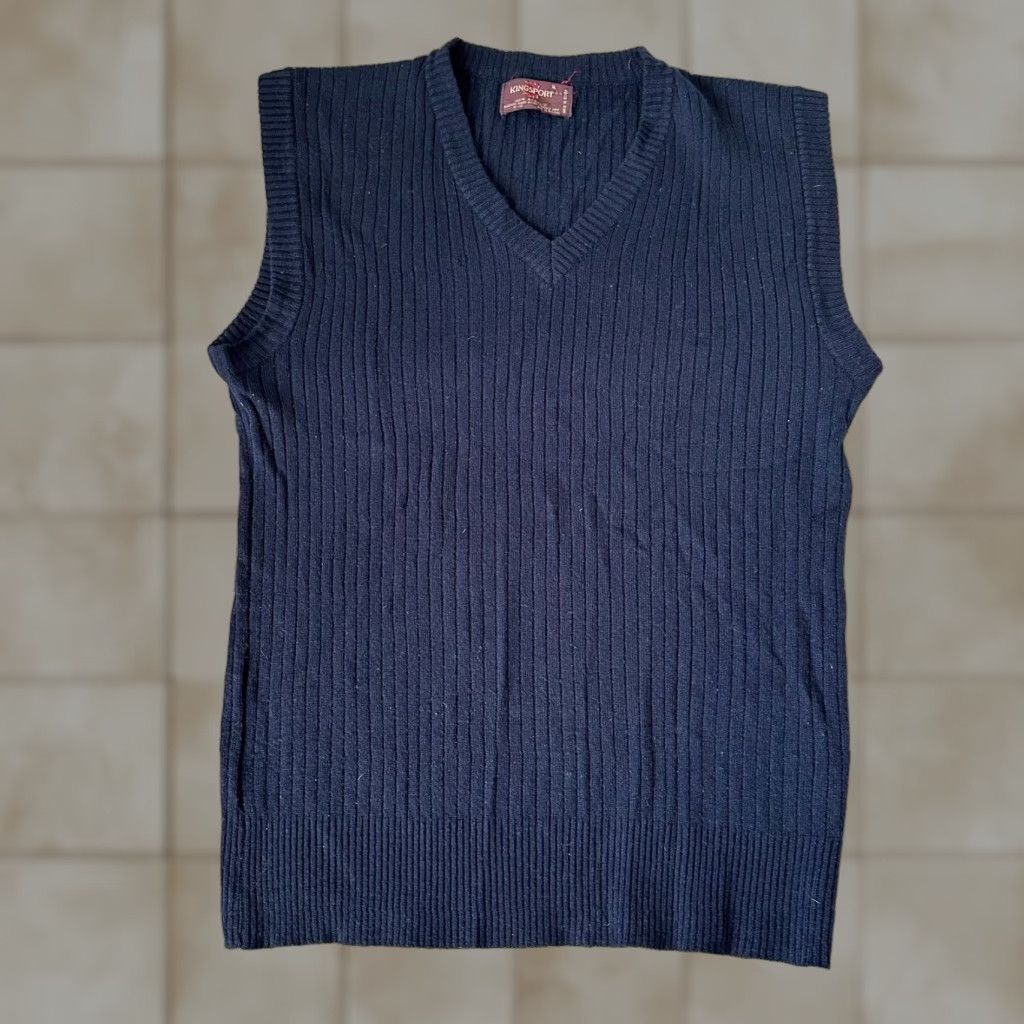 Vintage VINTAGE Kingsport Sweater Vest Mens XL Blue Knit 80s 70s Size US XL / EU 56 / 4 - 1 Thumbnail