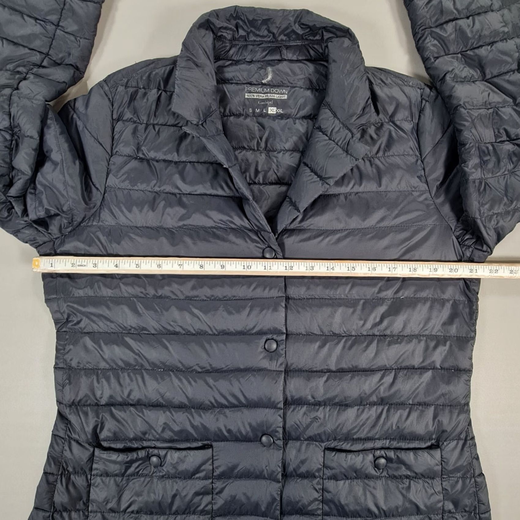 Vintage Conbipel Womens Jacket XL Navy Blue Premium Down Vera Pluma Light Snap Size XL / US 12-14 / IT 48-50 - 4 Thumbnail